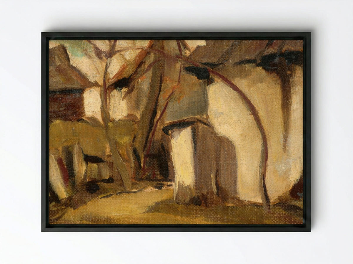 Village Yard - Zolo Palugyay - Framed Canvas Black