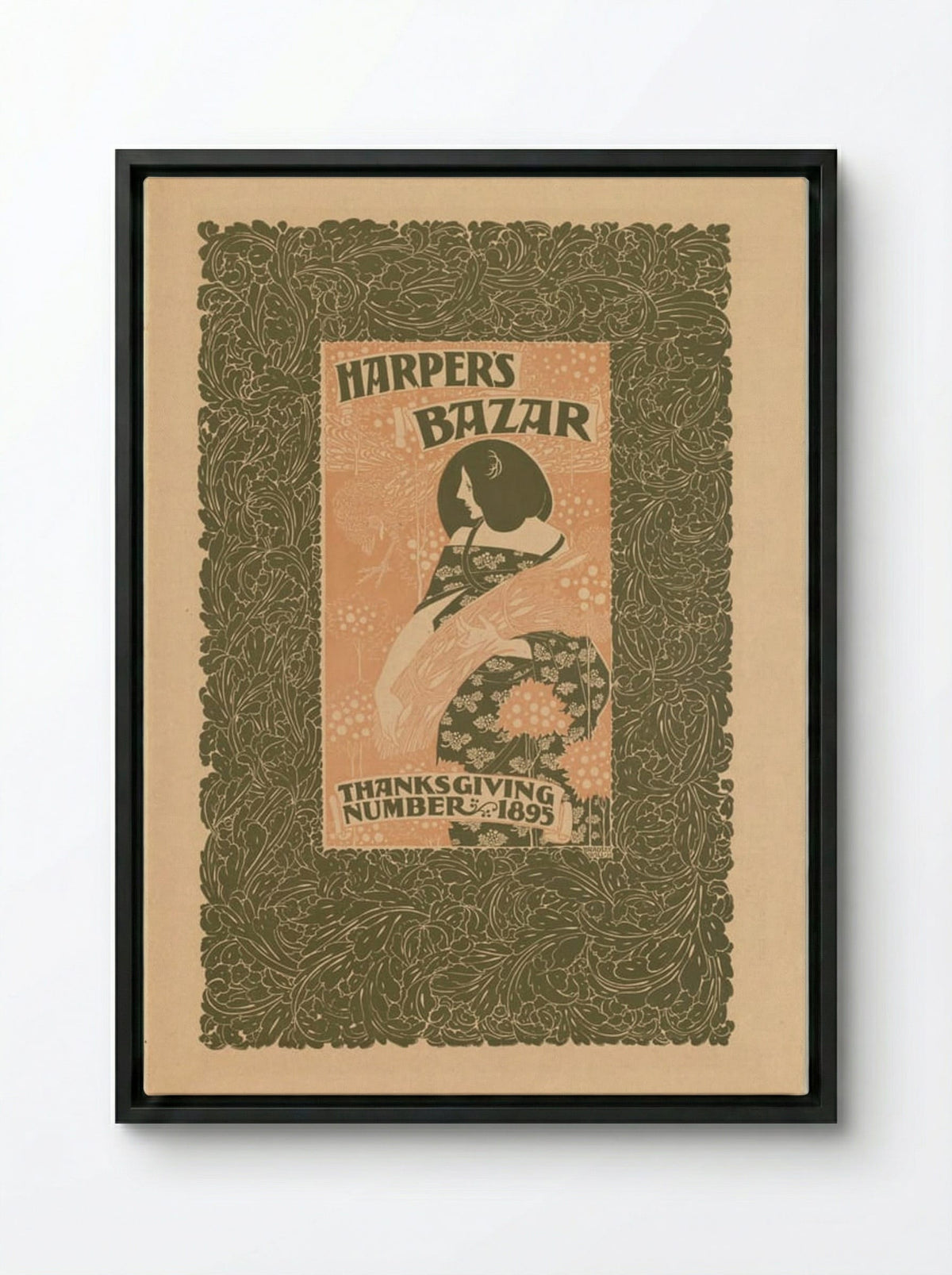 Harper's Bazar, Thanksgiving Number, 1895 - Will H. Bradley - Framed Canvas Black
