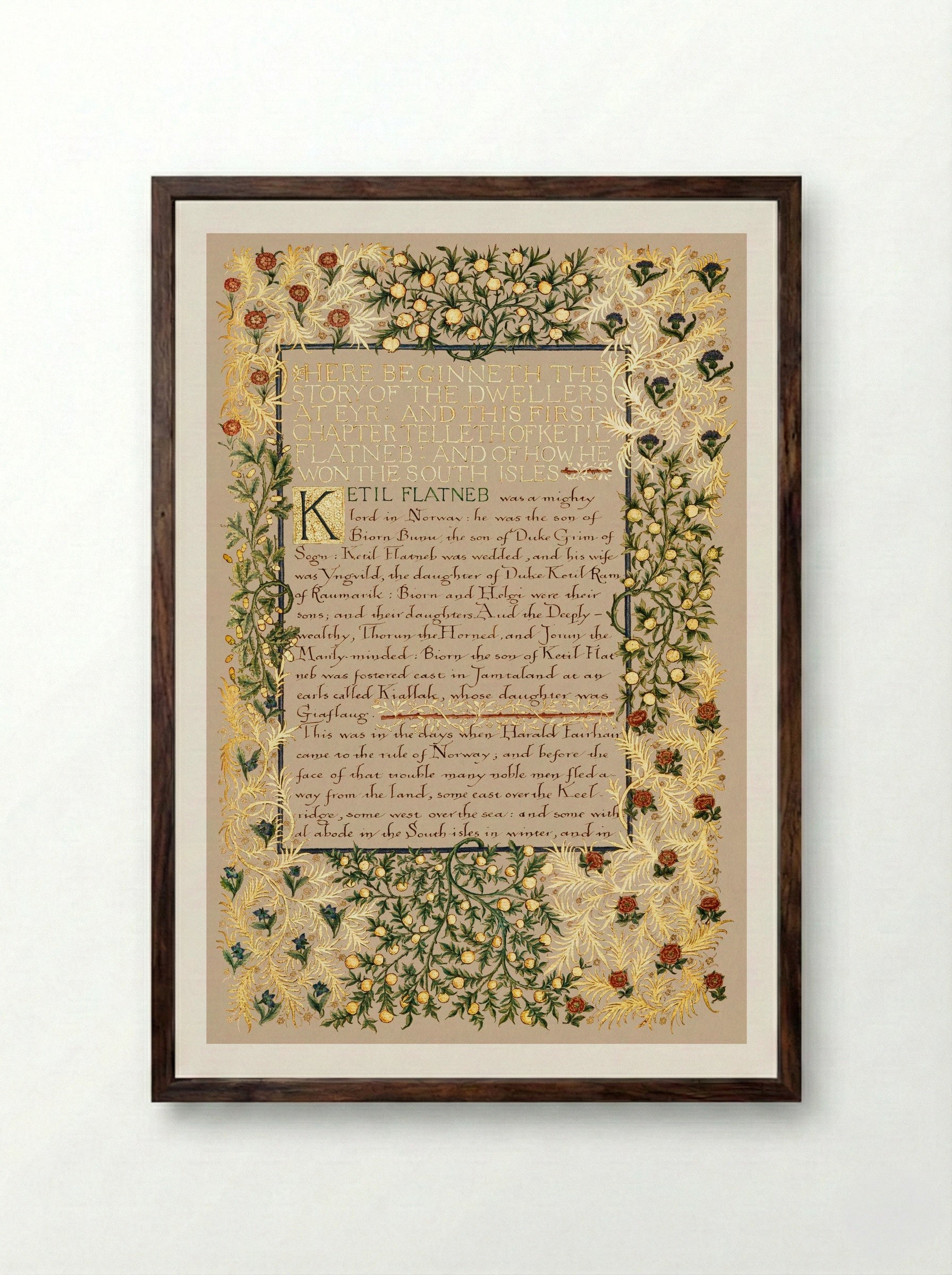The Story of the Dwellers at Eyr - William Morris - Framed Print Dark Wood