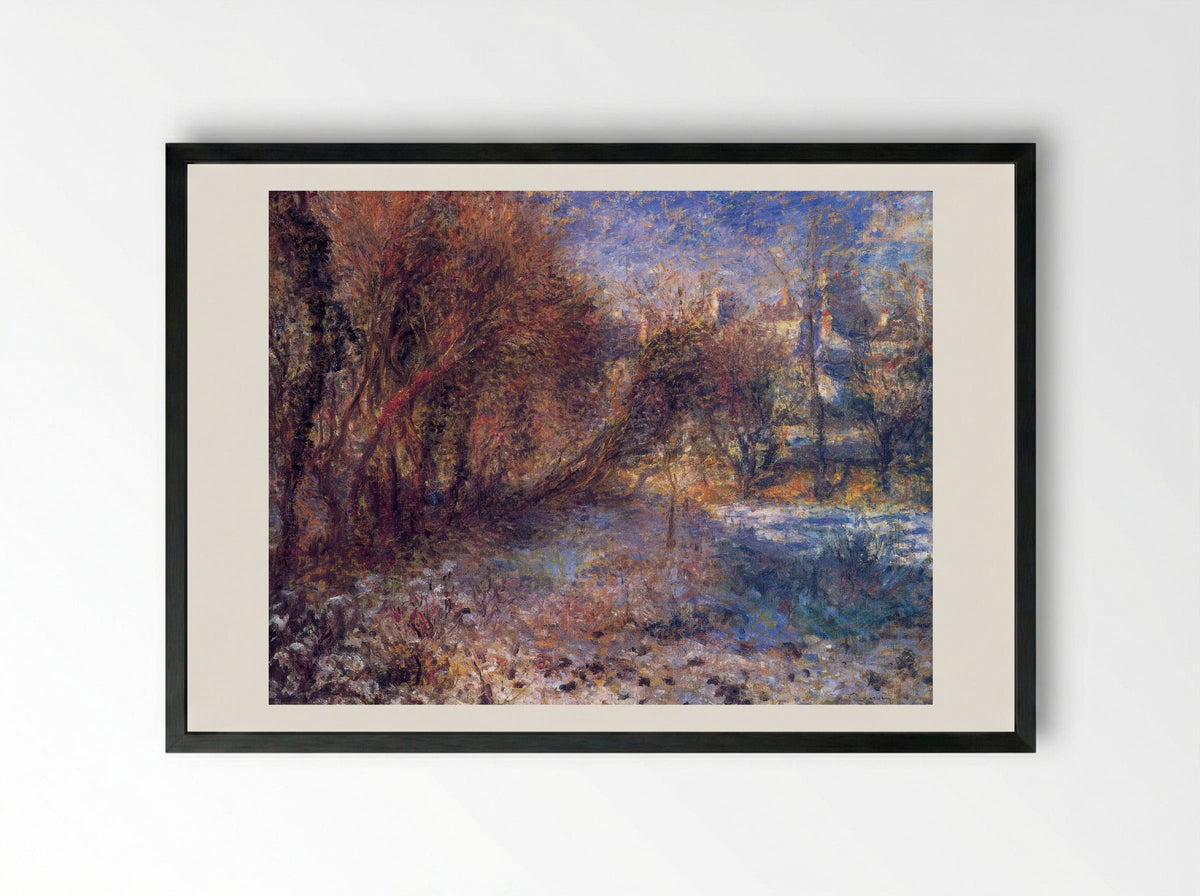 Landscape with Snow - Claude Monet - Framed Print Black