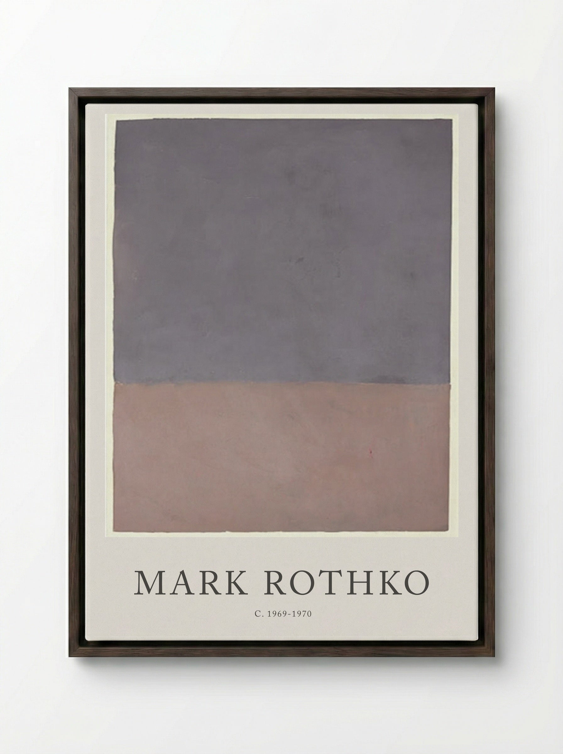 Untitled (Violet and Brown) - Mark Rothko - Framed Canvas Dark Wood
