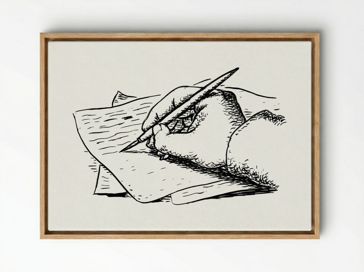 Writing Hand - Leo Gestel - Framed Canvas Wood