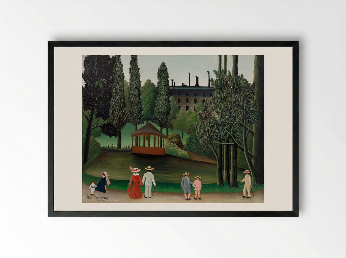 View of Montsouris Park, the Kiosk - Henri Rousseau - Framed Print Black
