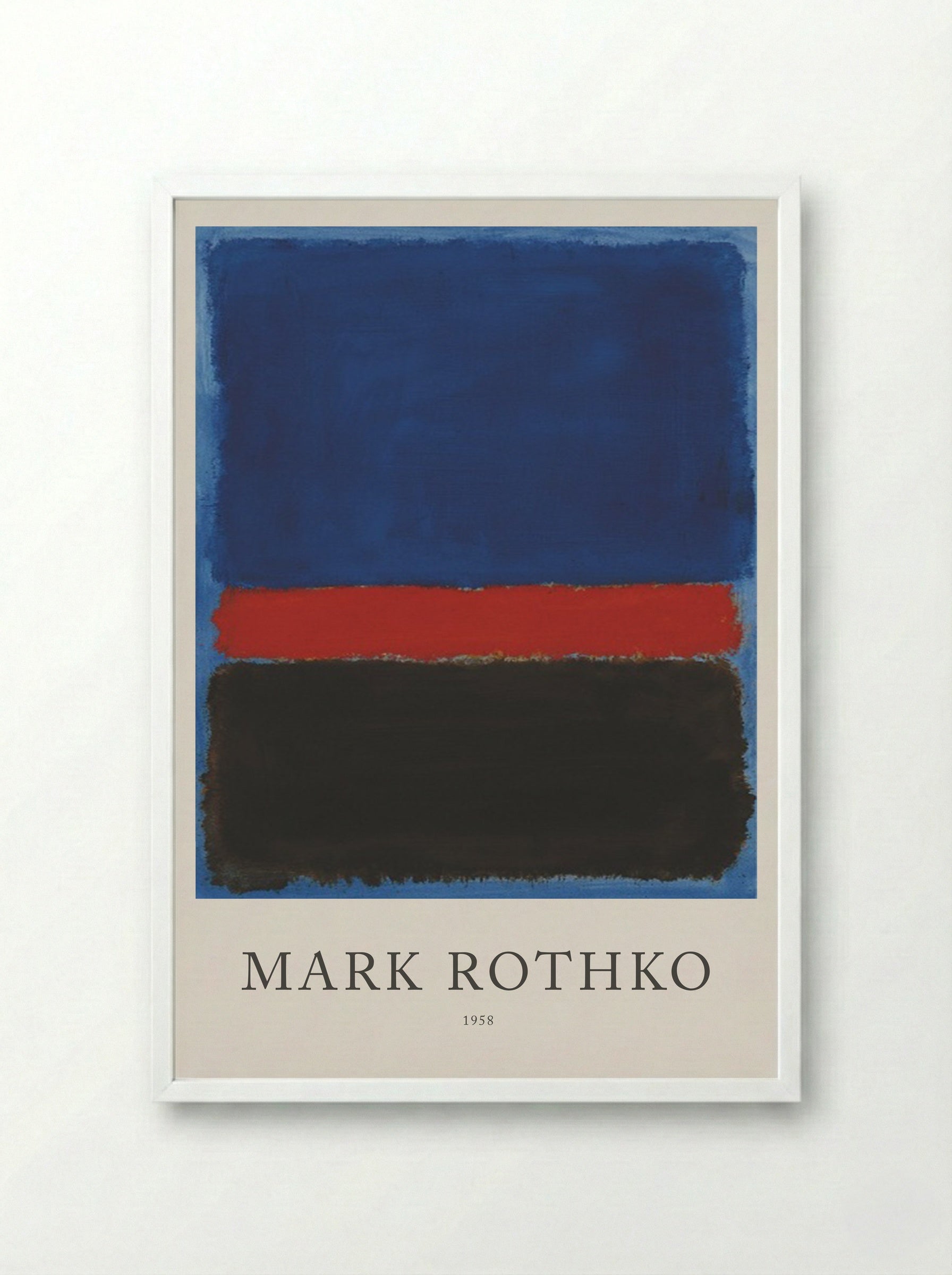 Untitled (Blue, Red, Black) - Mark Rothko - Framed Print White