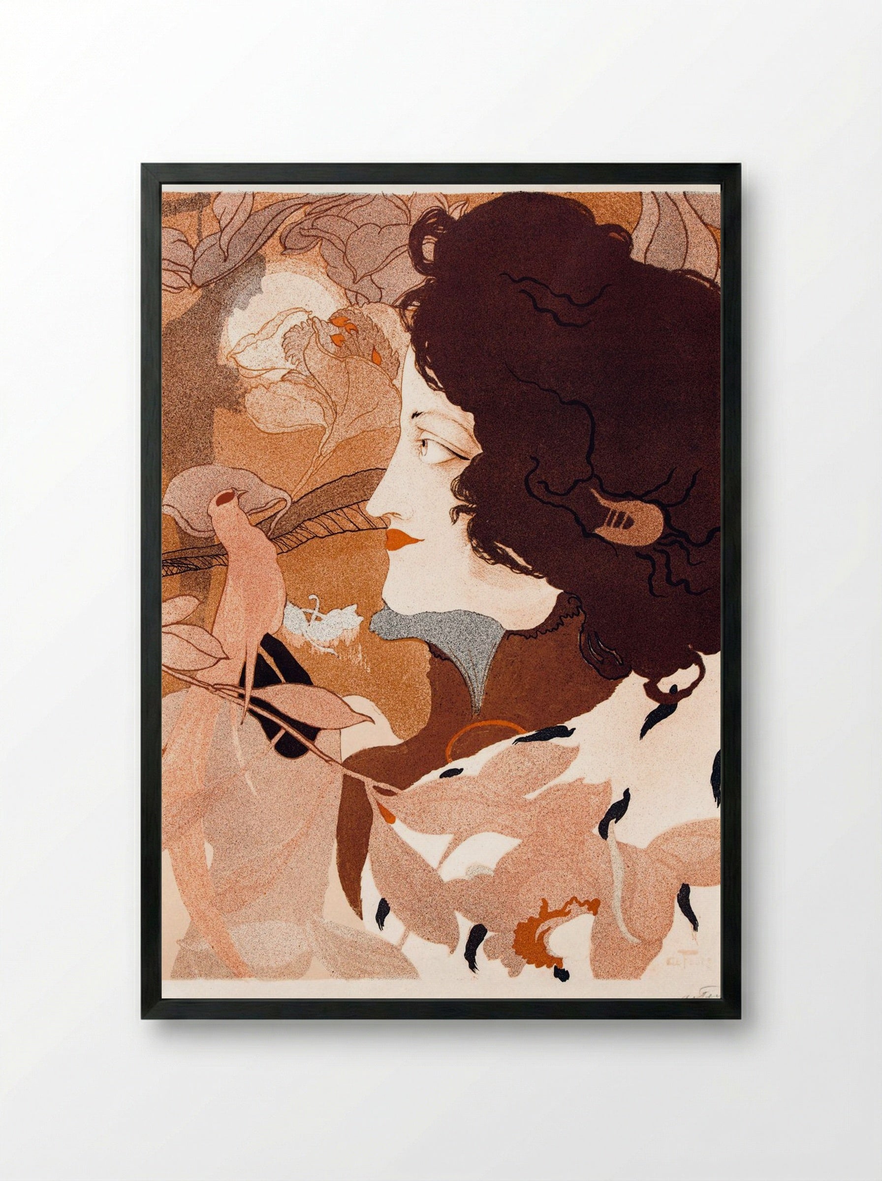 La Femme Fatale - Georges de Feure - Framed Print Black