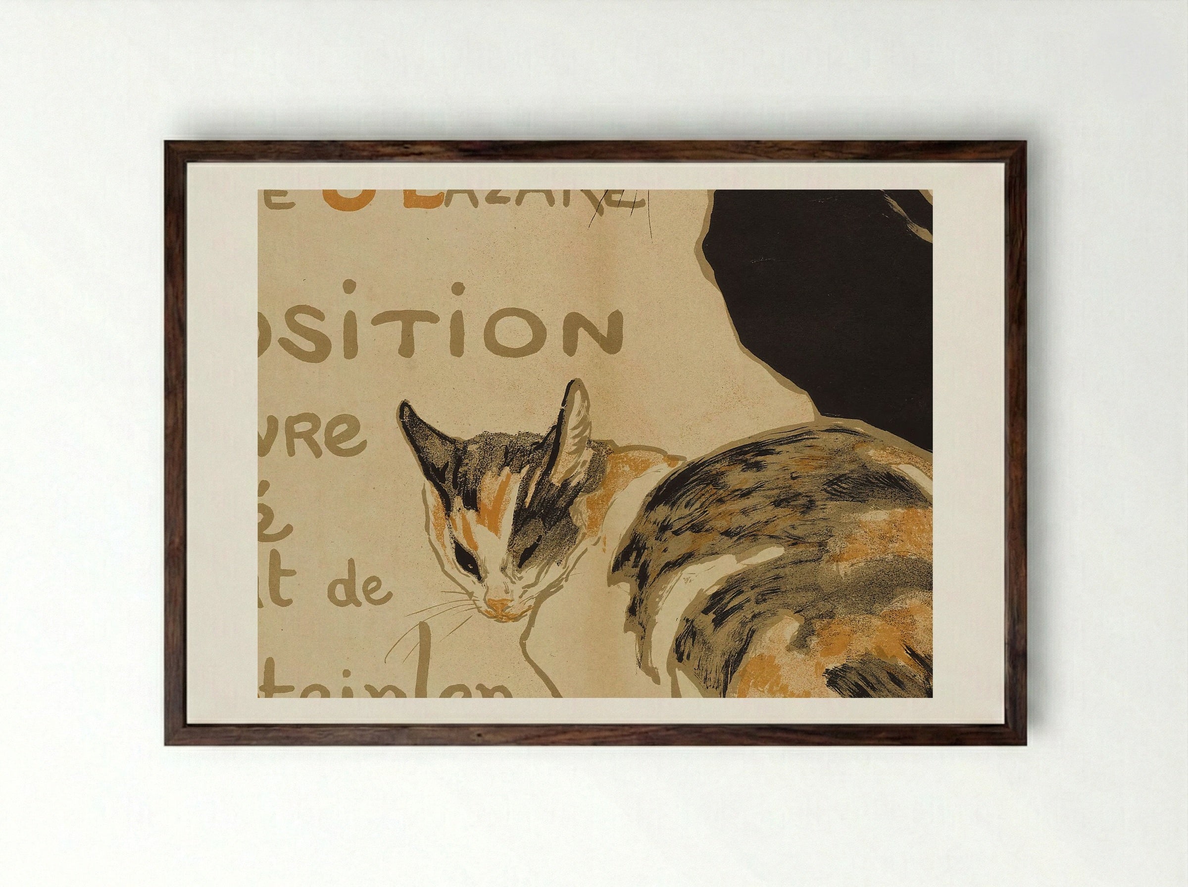 A la Bodinière, 18 Rue S. Lazare - Théophile Alexandre Steinlen - Framed Print Dark Wood
