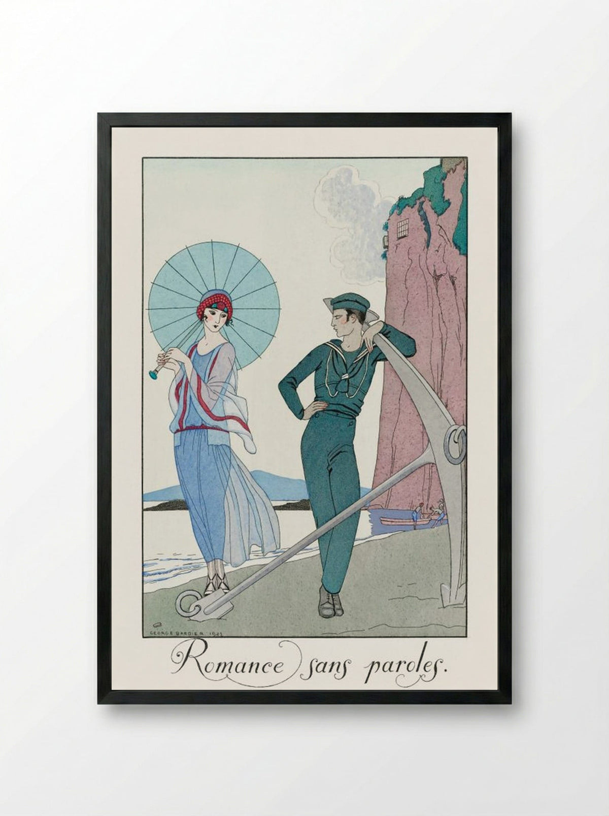 Romance sans paroles - George Barbier - Framed Print Black