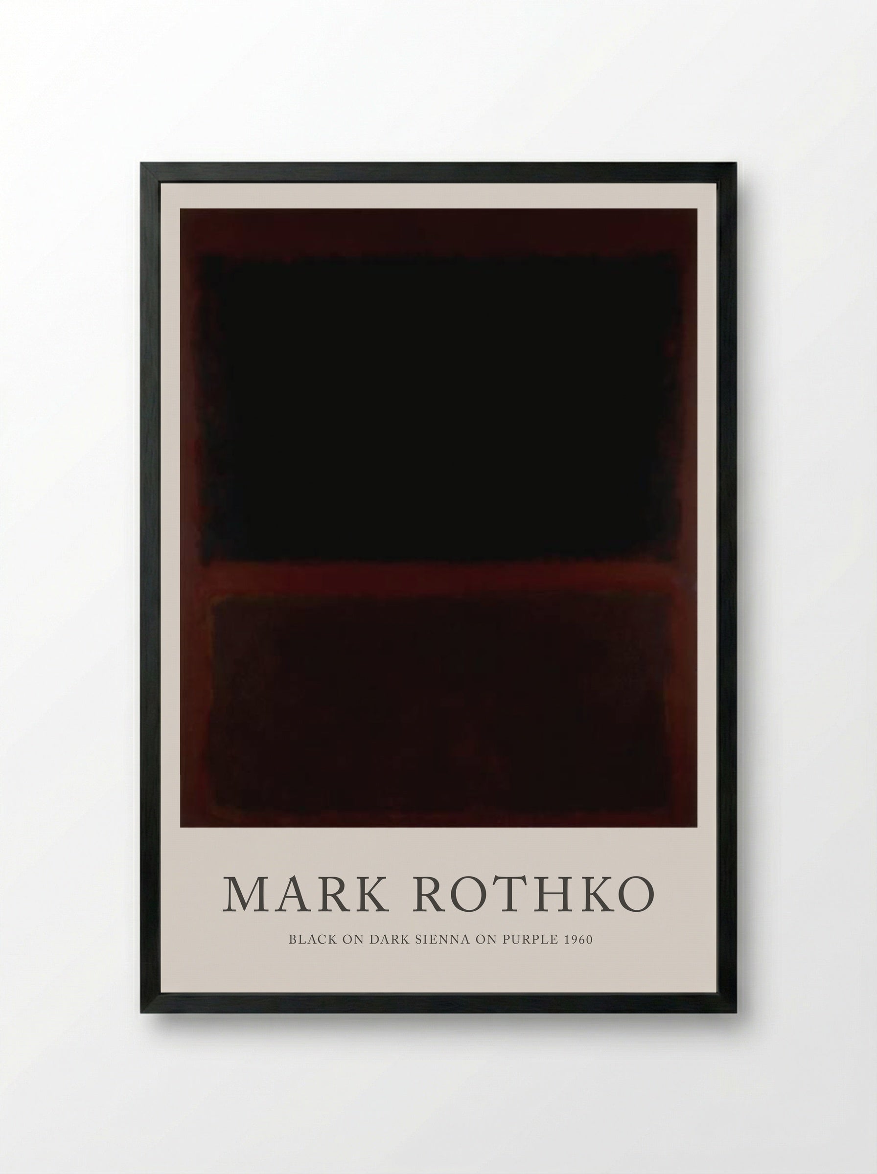 Black on Dark Sienna on Purple - Mark Rothko - Framed Print Black