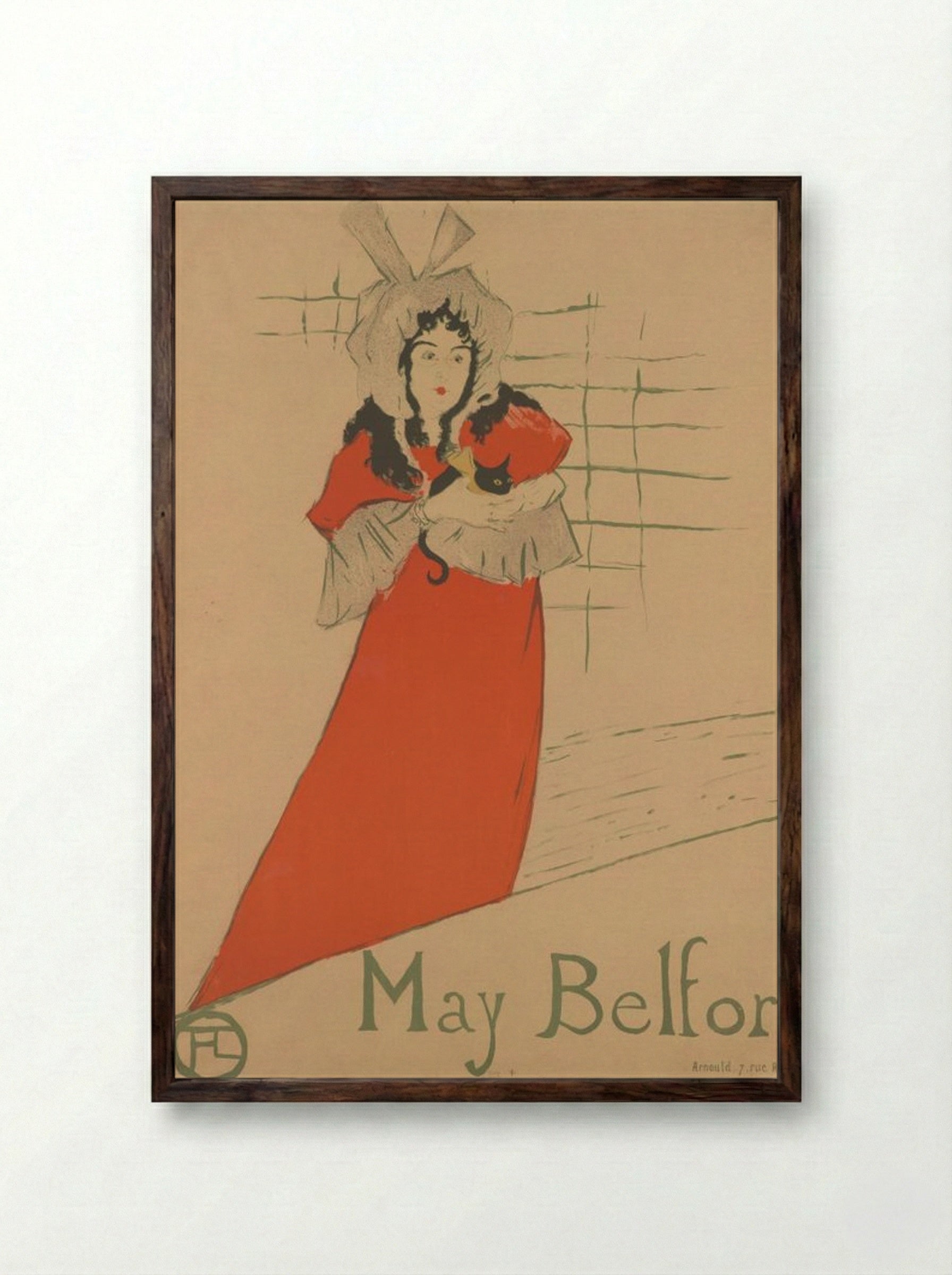 May Belfort - Henri de Toulouse-Lautrec - Framed Print Dark Wood