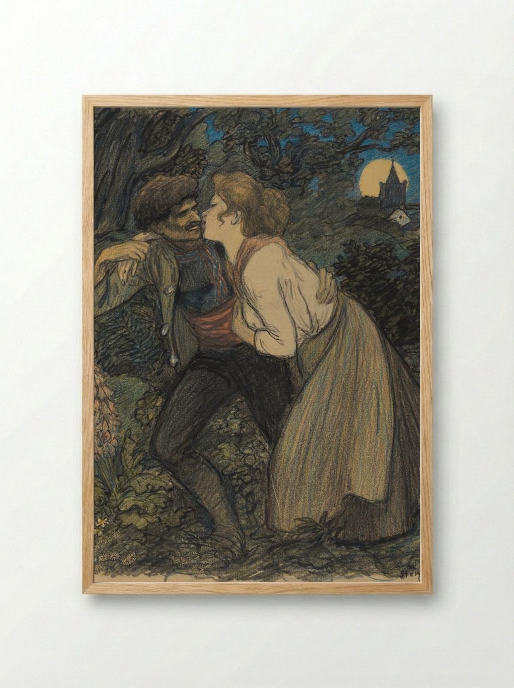 La chienne au loup - Théophile Alexandre Steinlen - Framed Print Wood