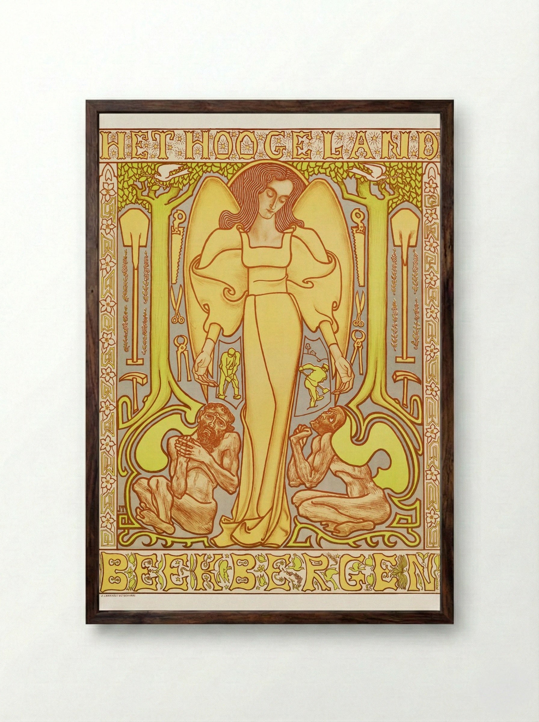 The Hoogeland, Beekbergen - Jan Toorop - Framed Print Dark Wood