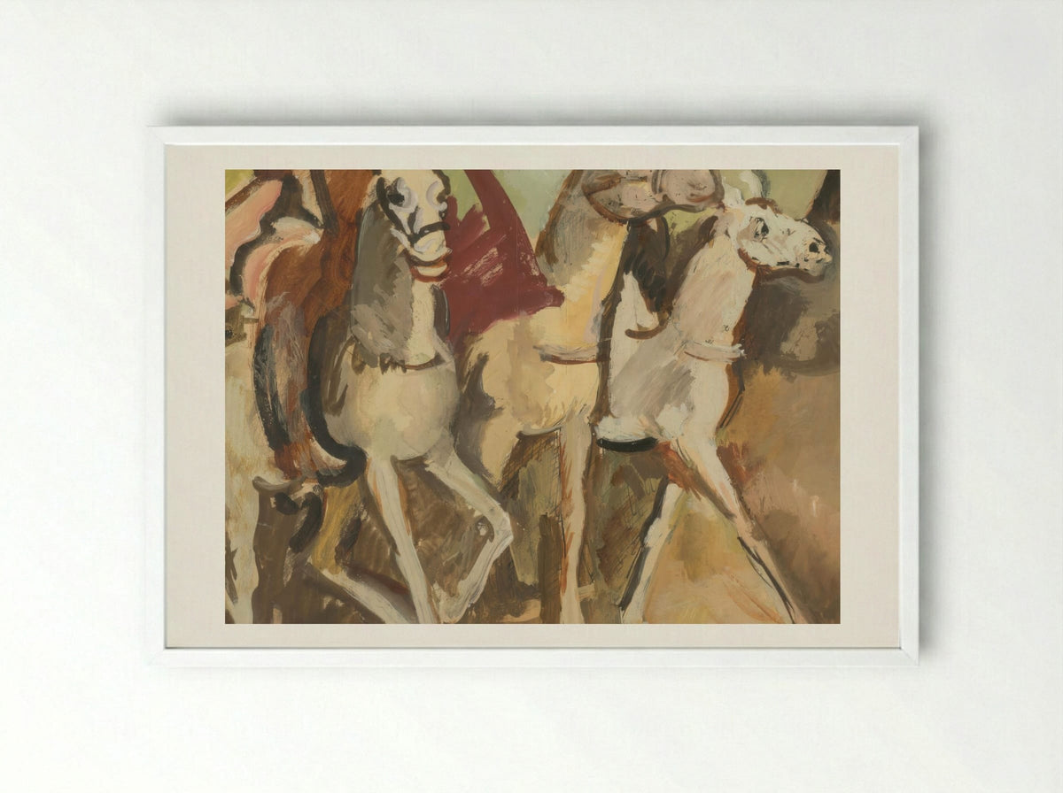 Horse Riders - Cyprián Majerník - Framed Print White