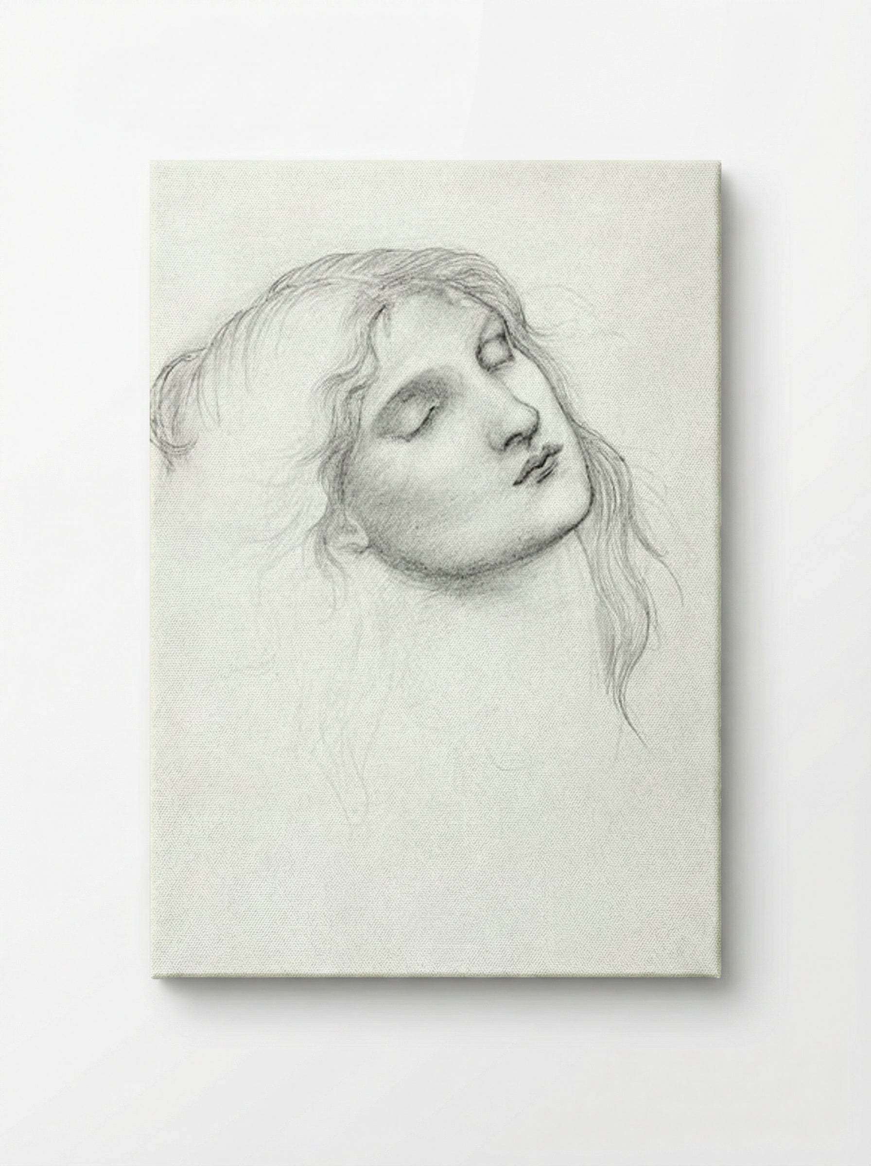 Head of a Woman with Eyes Closed - Edward Burne-Jones - Canvas