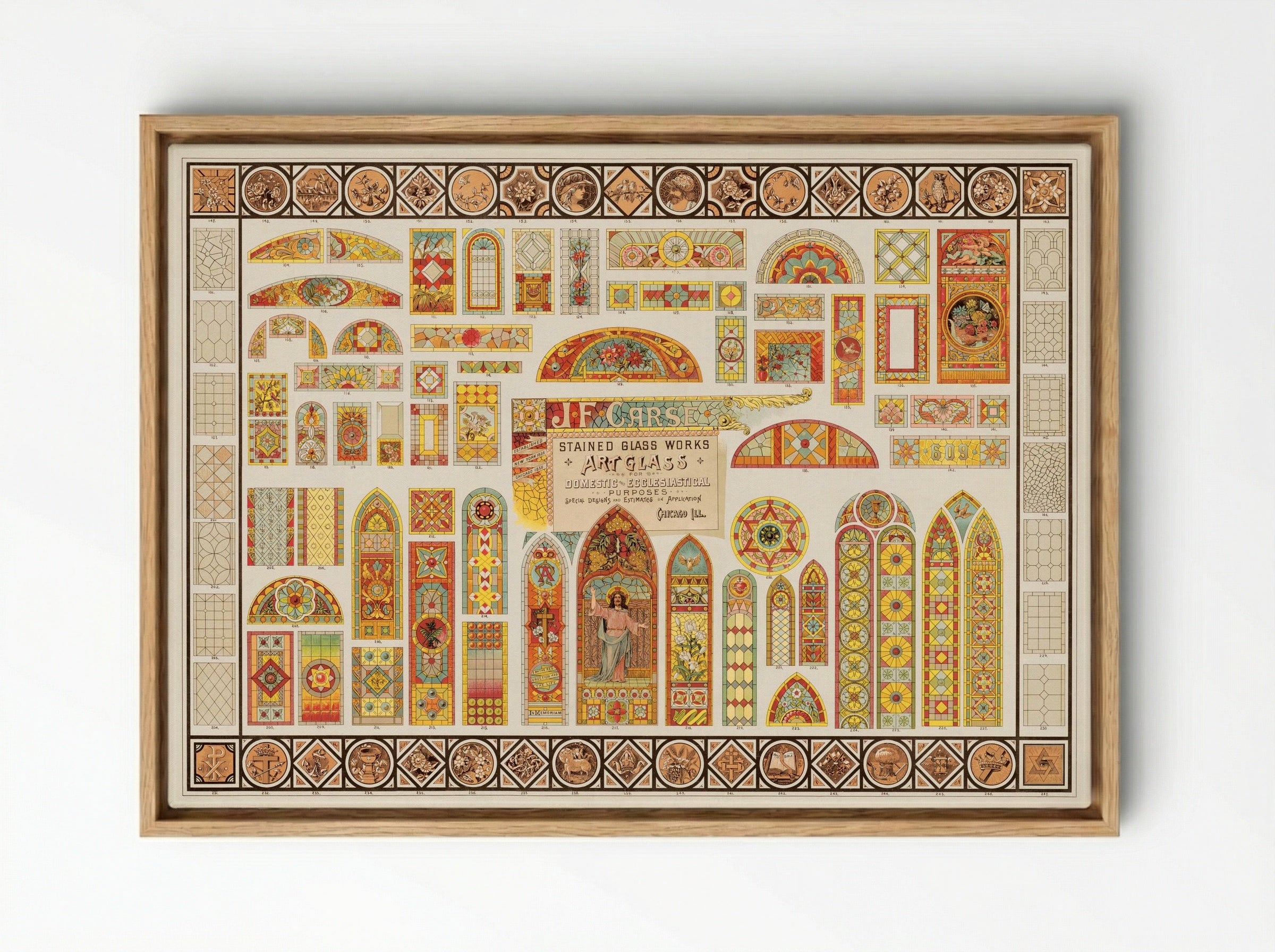 Stained Glass Works for Domestic and Ecclesiastical Purposes - J.F. Carse - Framed Canvas Wood
