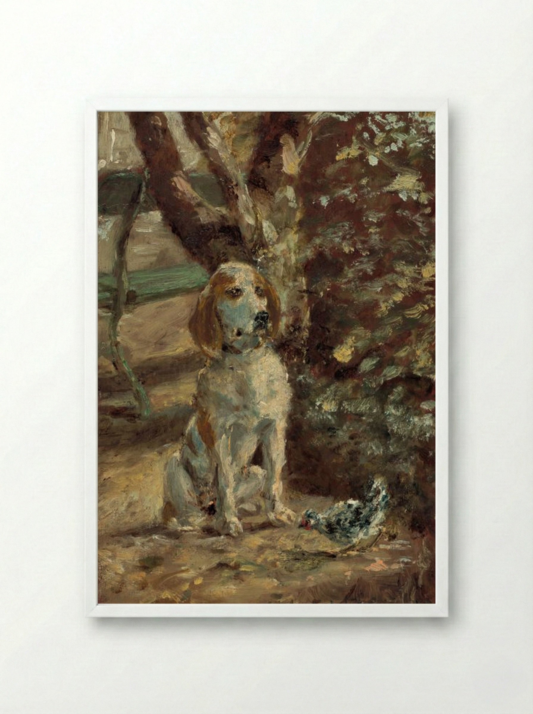 The Artist's Dog, Flèche - Henri de Toulouse-Lautrec - Framed Print White