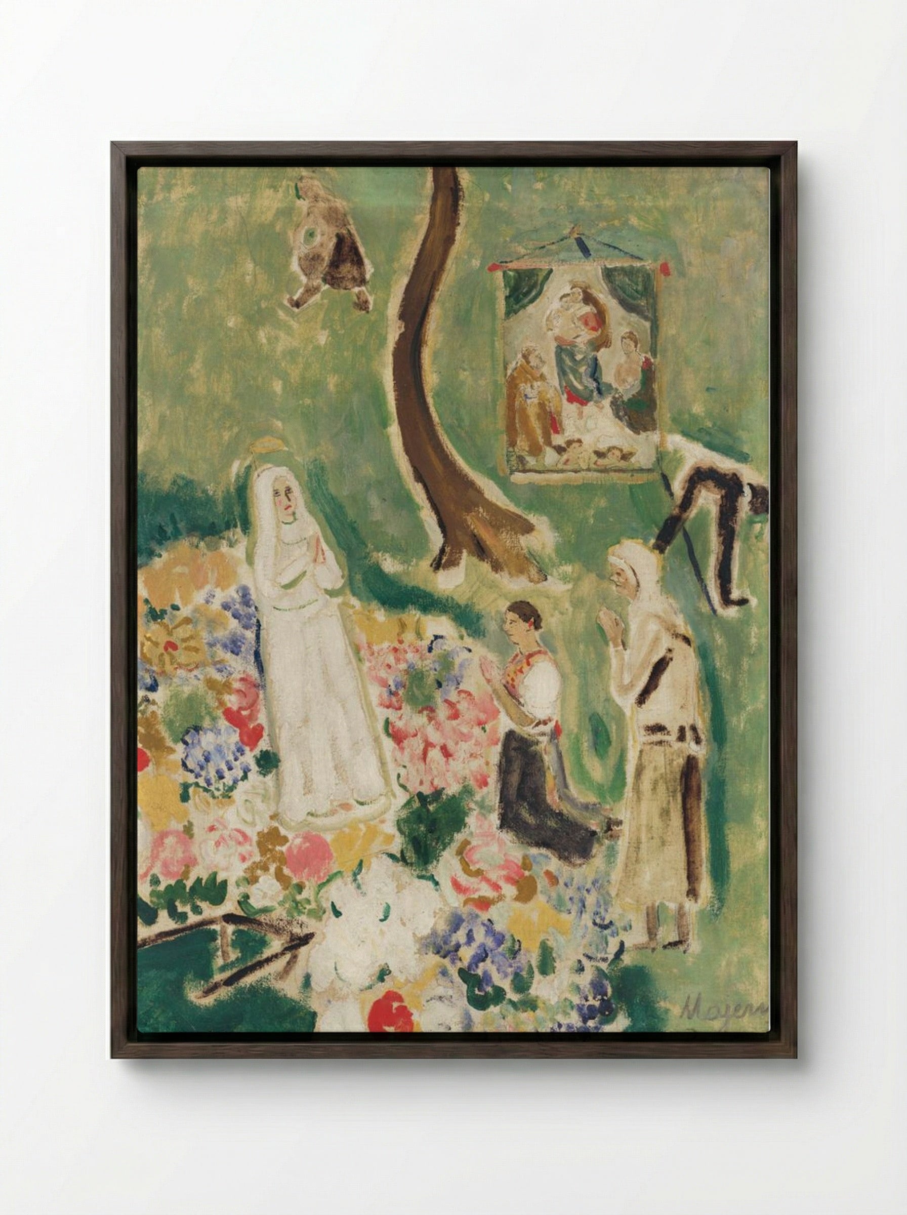 Two Madonnas - Cyprián Majerník - Framed Canvas Dark Wood