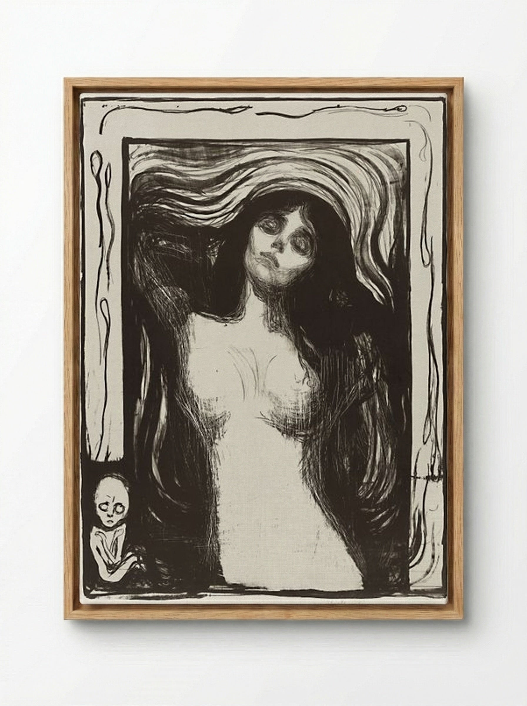 Madonna (Liebendes Weib) - Edvard Munch - Framed Canvas Wood