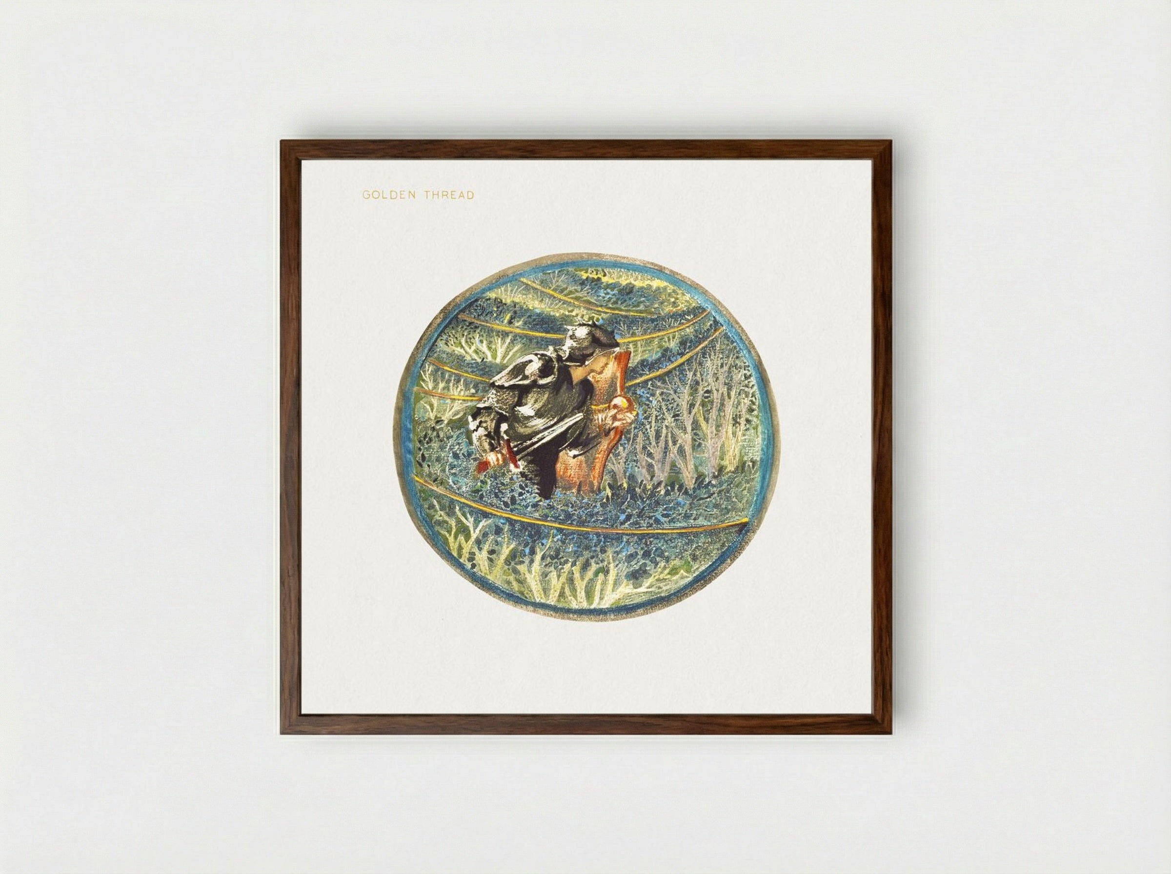Golden Thread from The Flower Book - Edward Burne-Jones - Framed Print Dark Wood