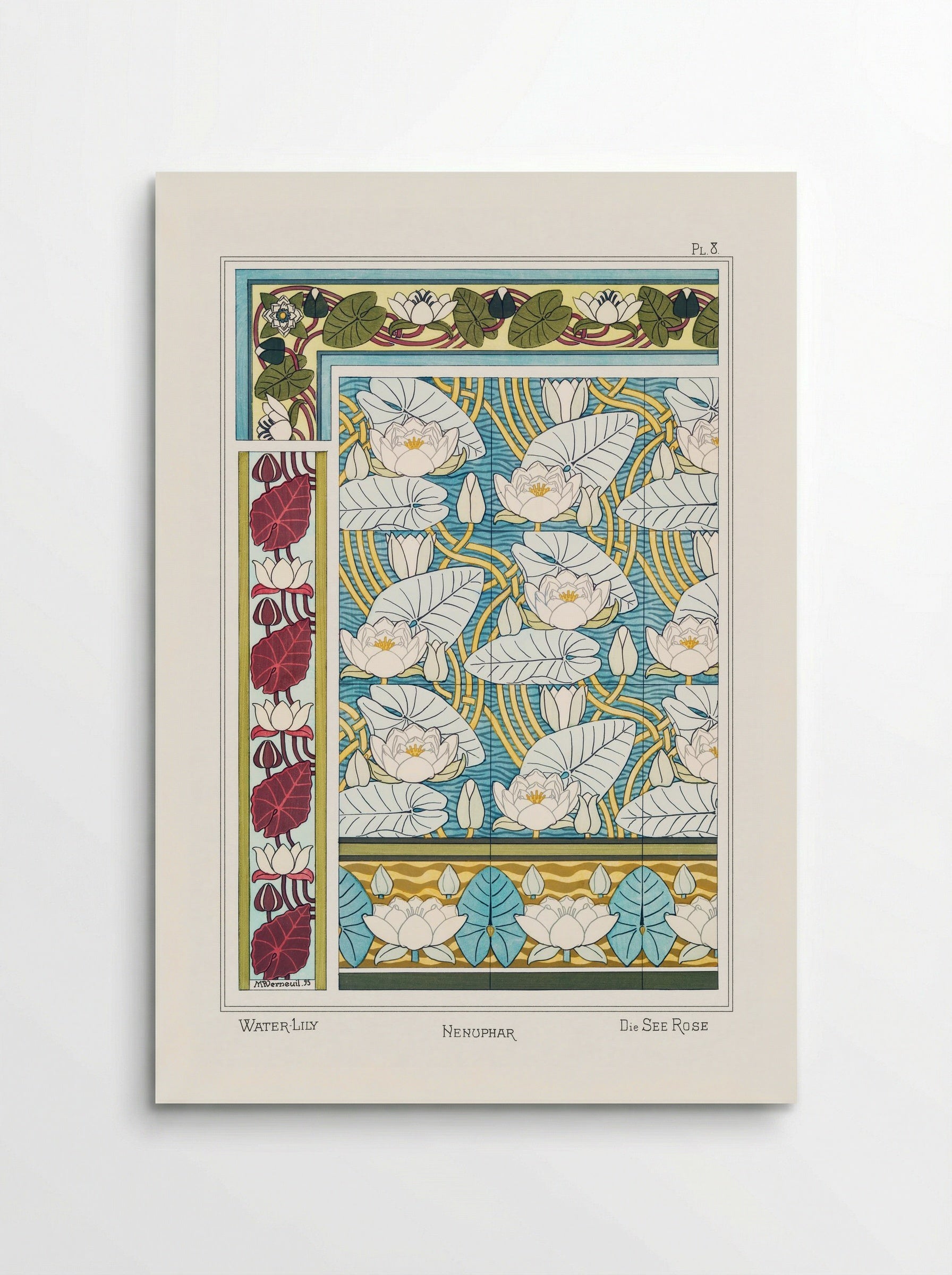 Nénuphar (Water Lilies) from La Plante et ses Applications ornementales - Maurice Pillard Verneuil - Poster