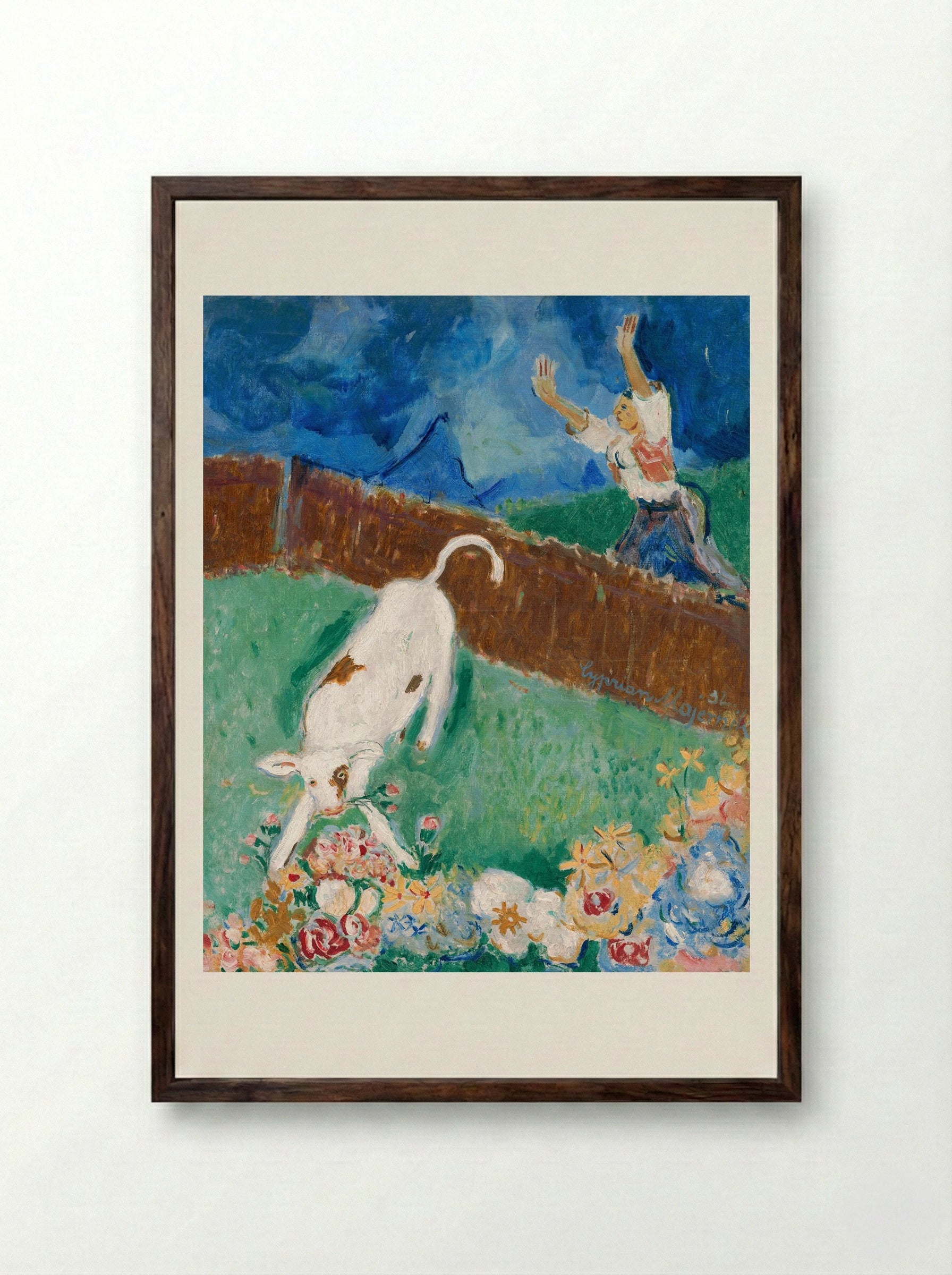 Calf - Cyprián Majerník - Framed Print Dark Wood
