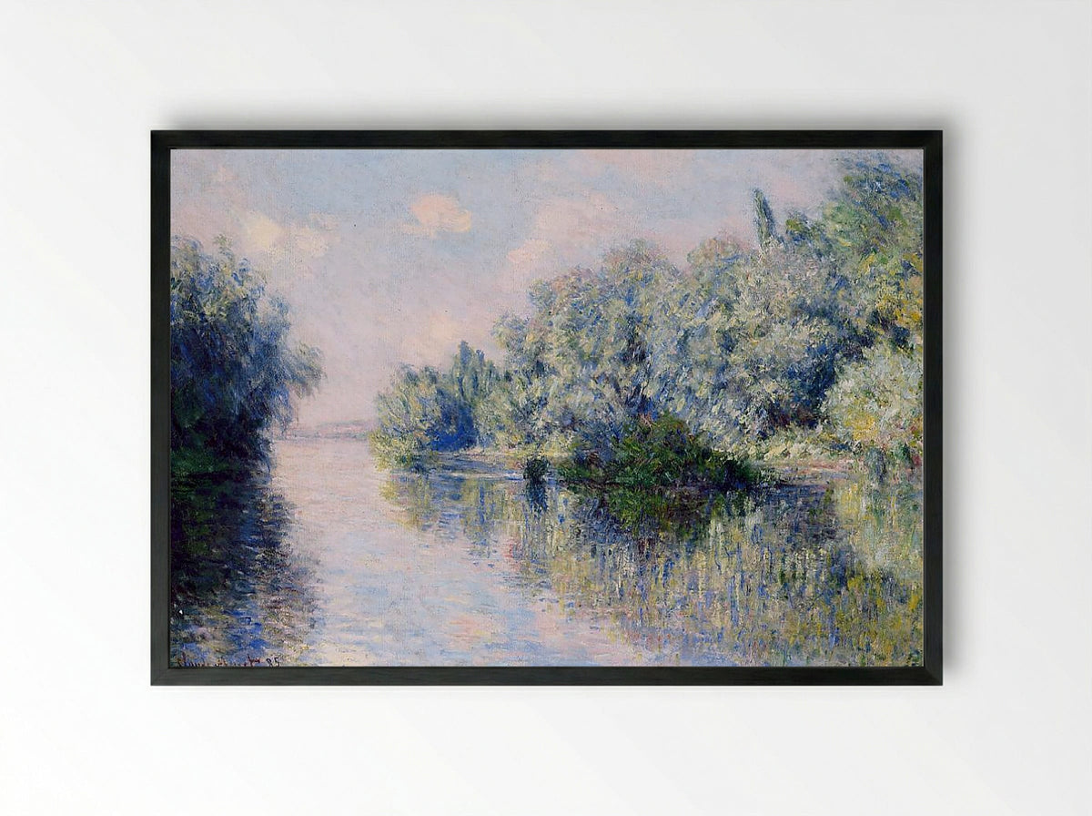 The Seine near Giverny - Claude Monet - Framed Print Black