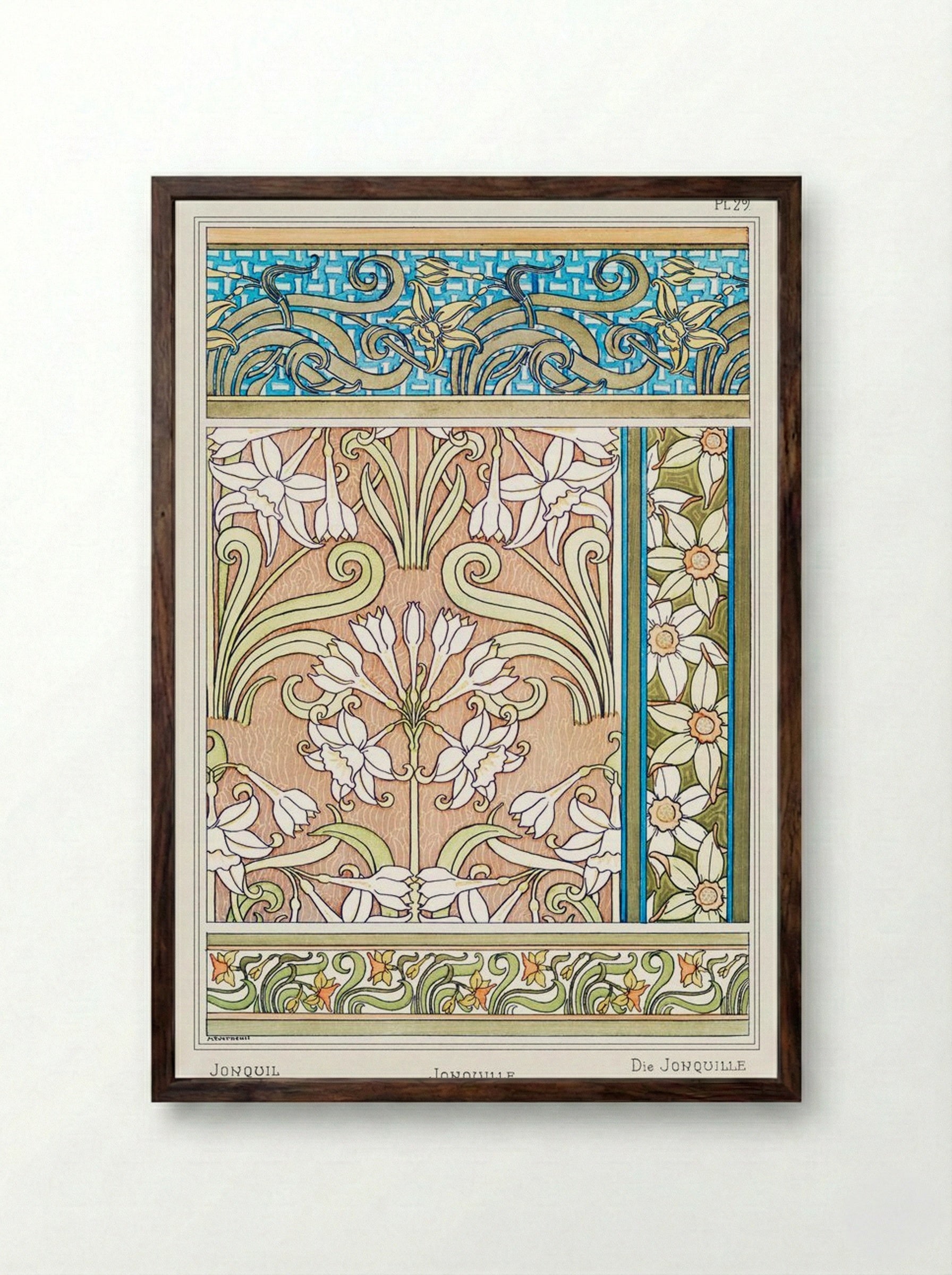 Jonquille or Jonquil - Maurice Pillard Verneuil - Framed Print Dark Wood