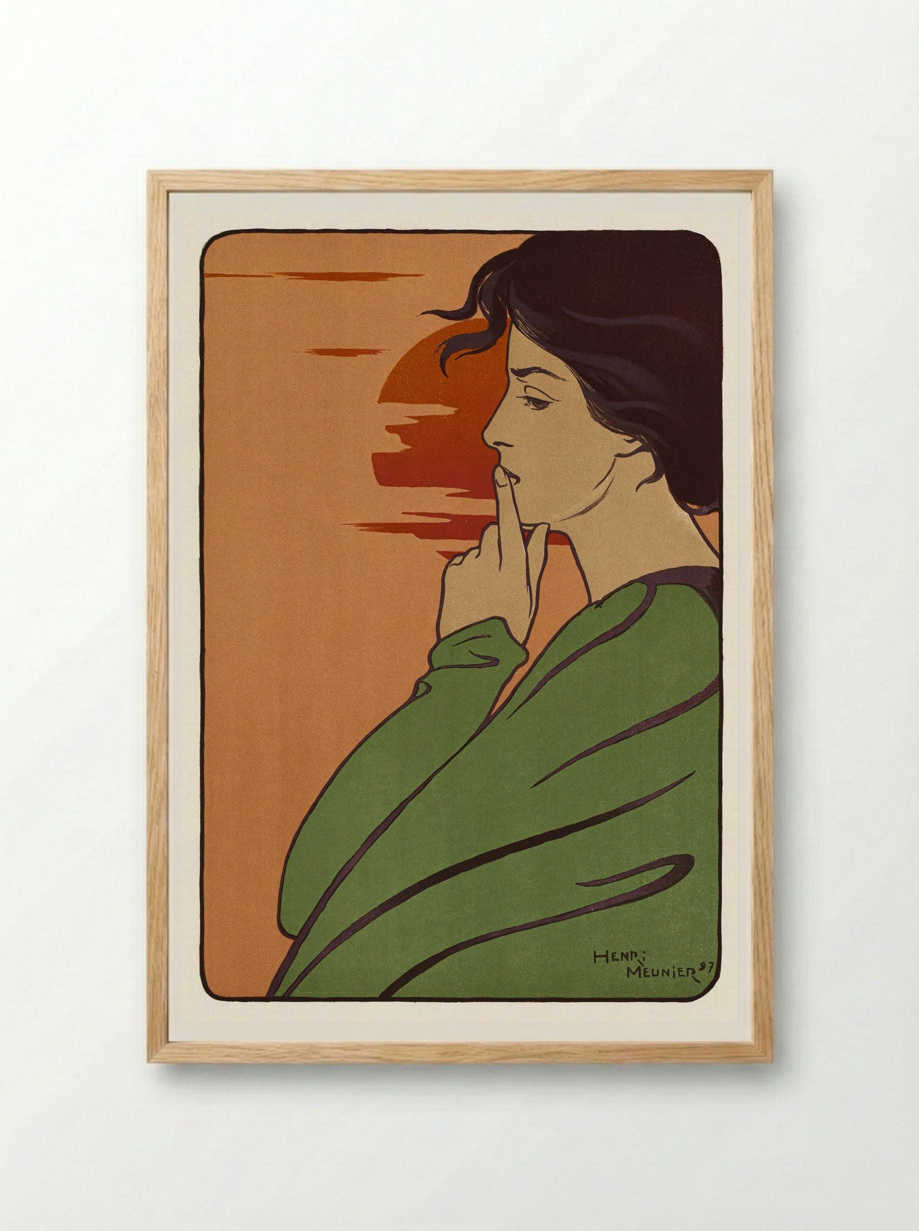 L'Heure du silence - Henri-Georges Meunier - Framed Print Wood
