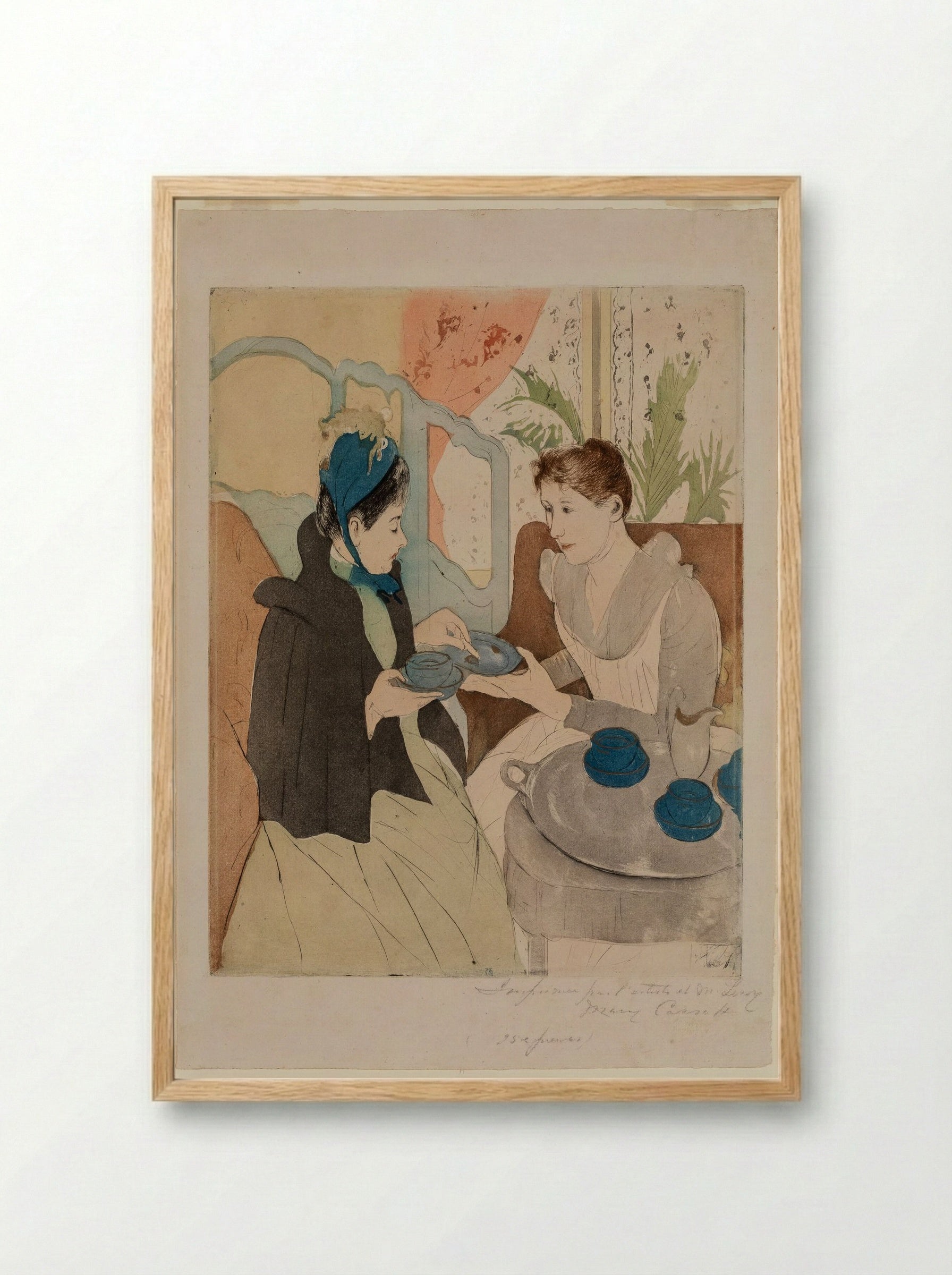 Afternoon Tea Party - Mary Cassatt - Framed Print Wood