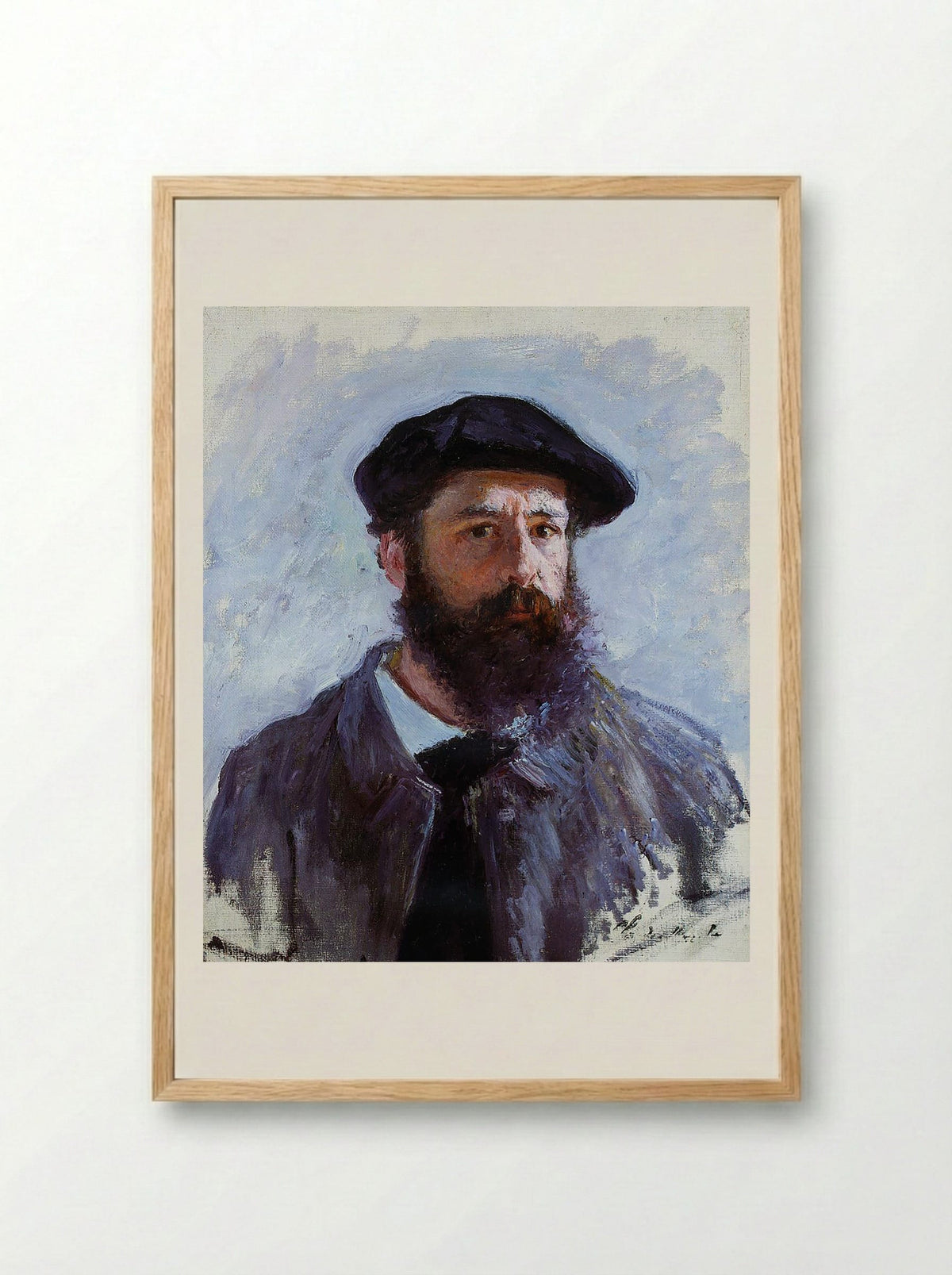 Self-Portrait with a Beret - Claude Monet - Framed Print Wood