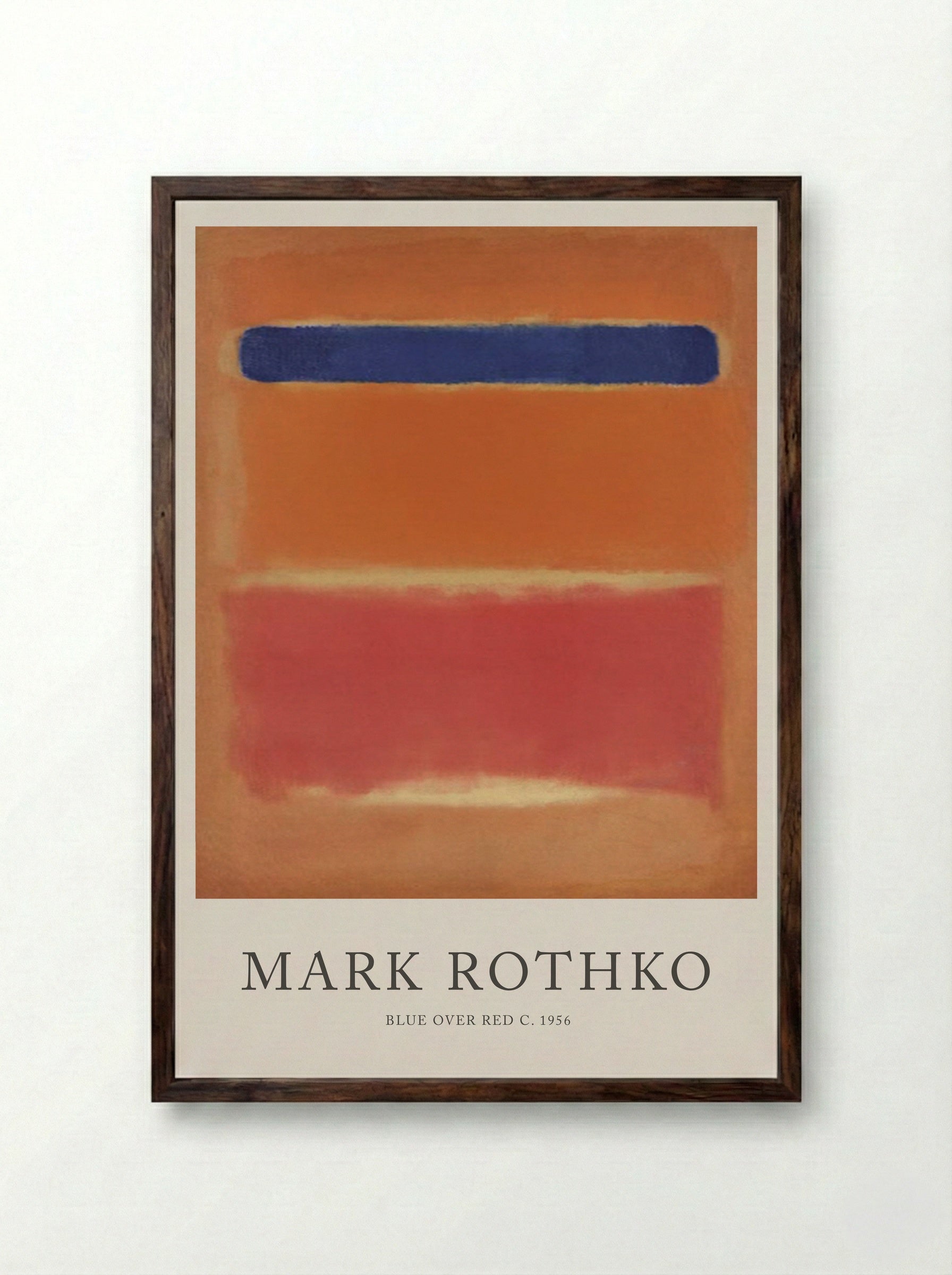 Blue Over Red - Mark Rothko - Framed Print Dark Wood