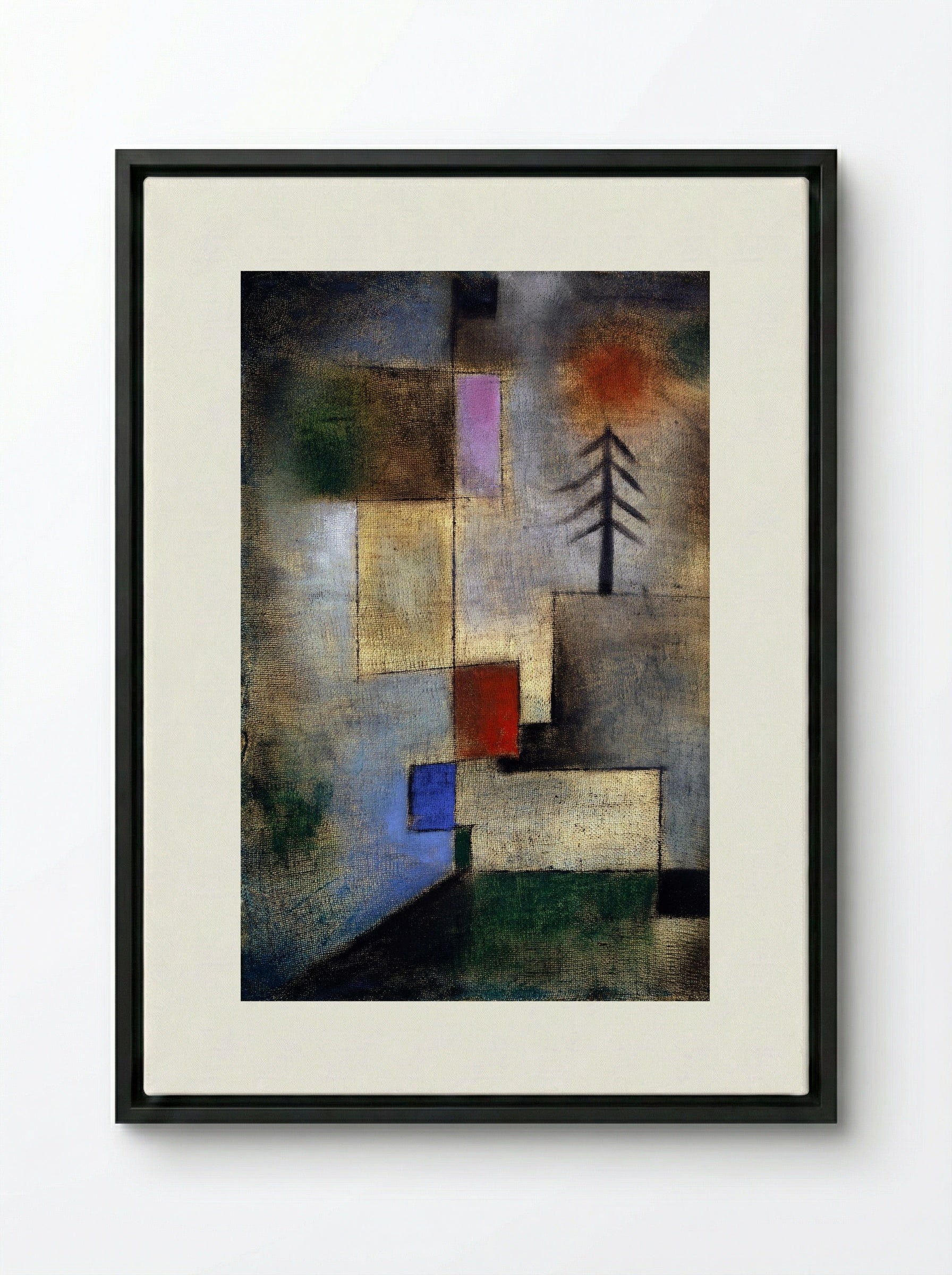 Small Fir Picture - Paul Klee - Framed Canvas Black