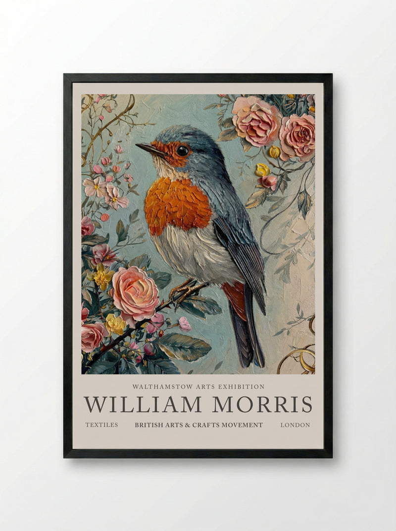 Robin Radiance - William Morris - Framed Print Black