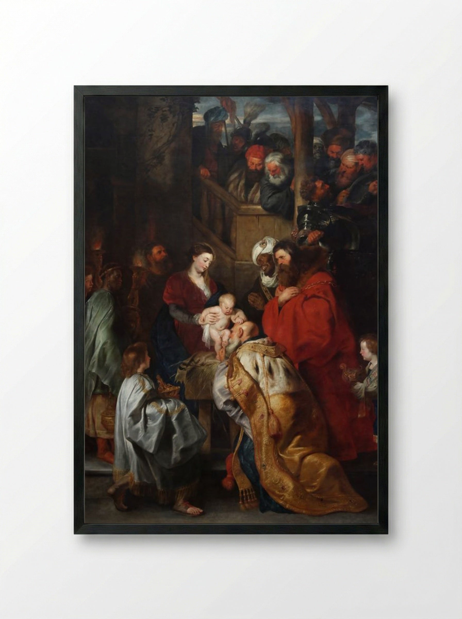 Adoration of the Magi - Peter Paul Rubens - Framed Print Black