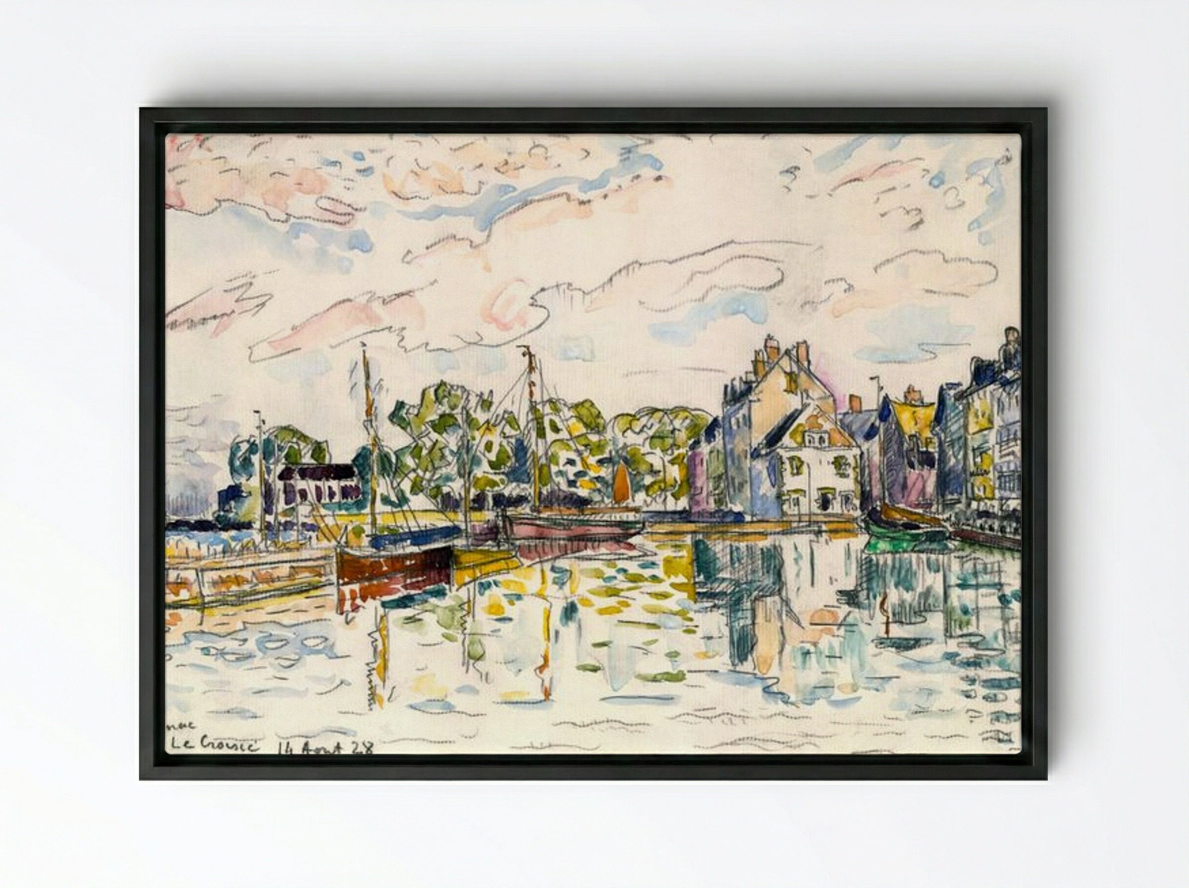 Le Croisic - Paul Signac - Framed Canvas Black
