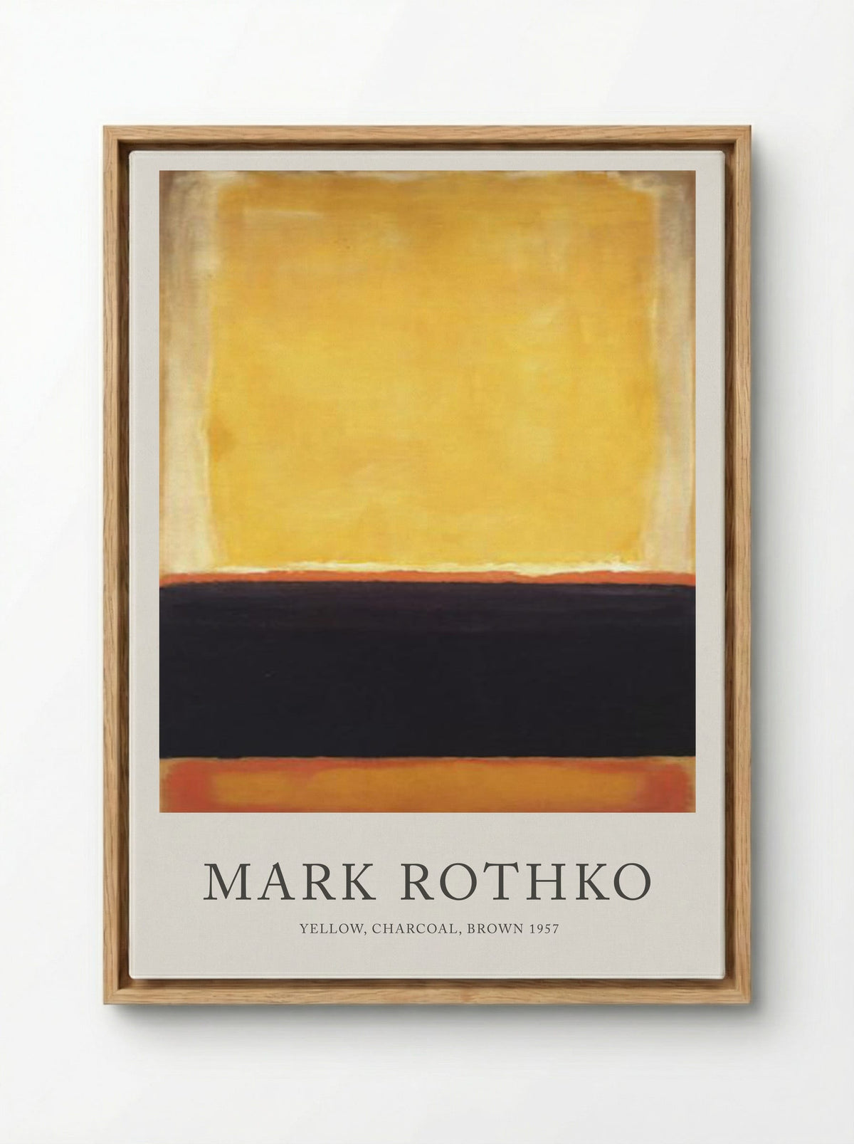 Yellow, Charcoal, Brown - Mark Rothko - Framed Canvas Wood