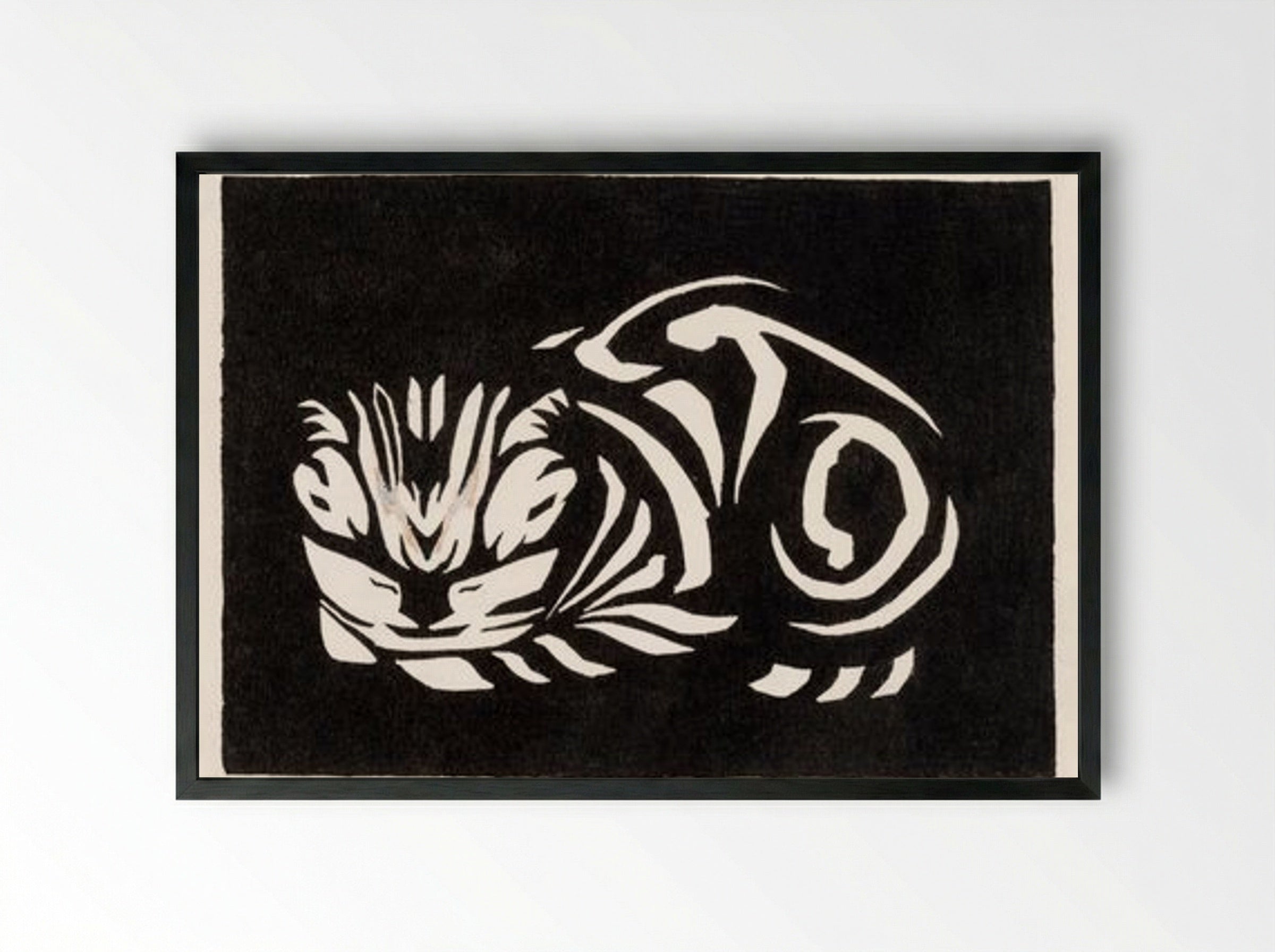 Cat - Julie de Graag - Framed Print Black