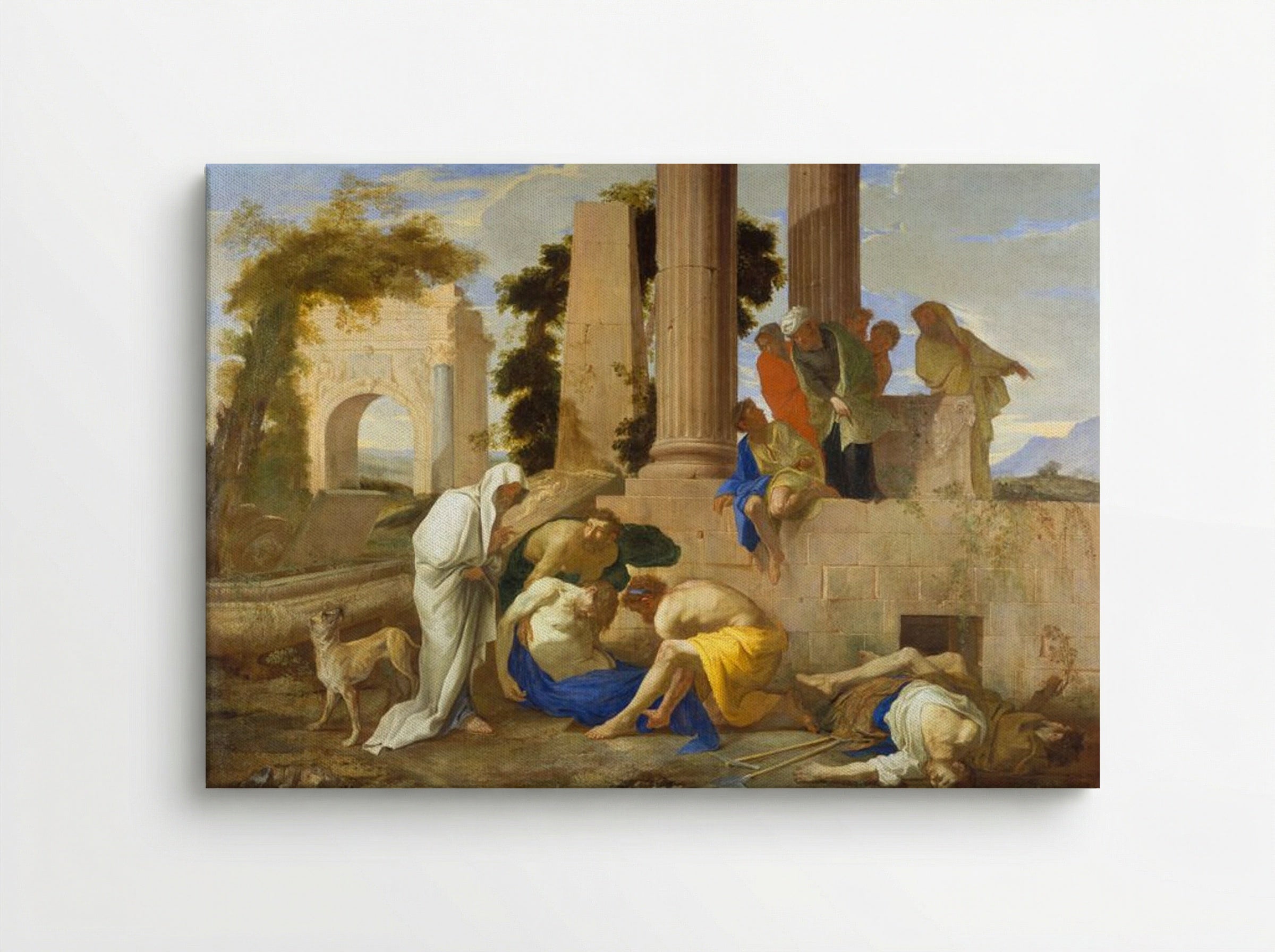 Tobit Burying the Dead - Nicolas Poussin - Canvas