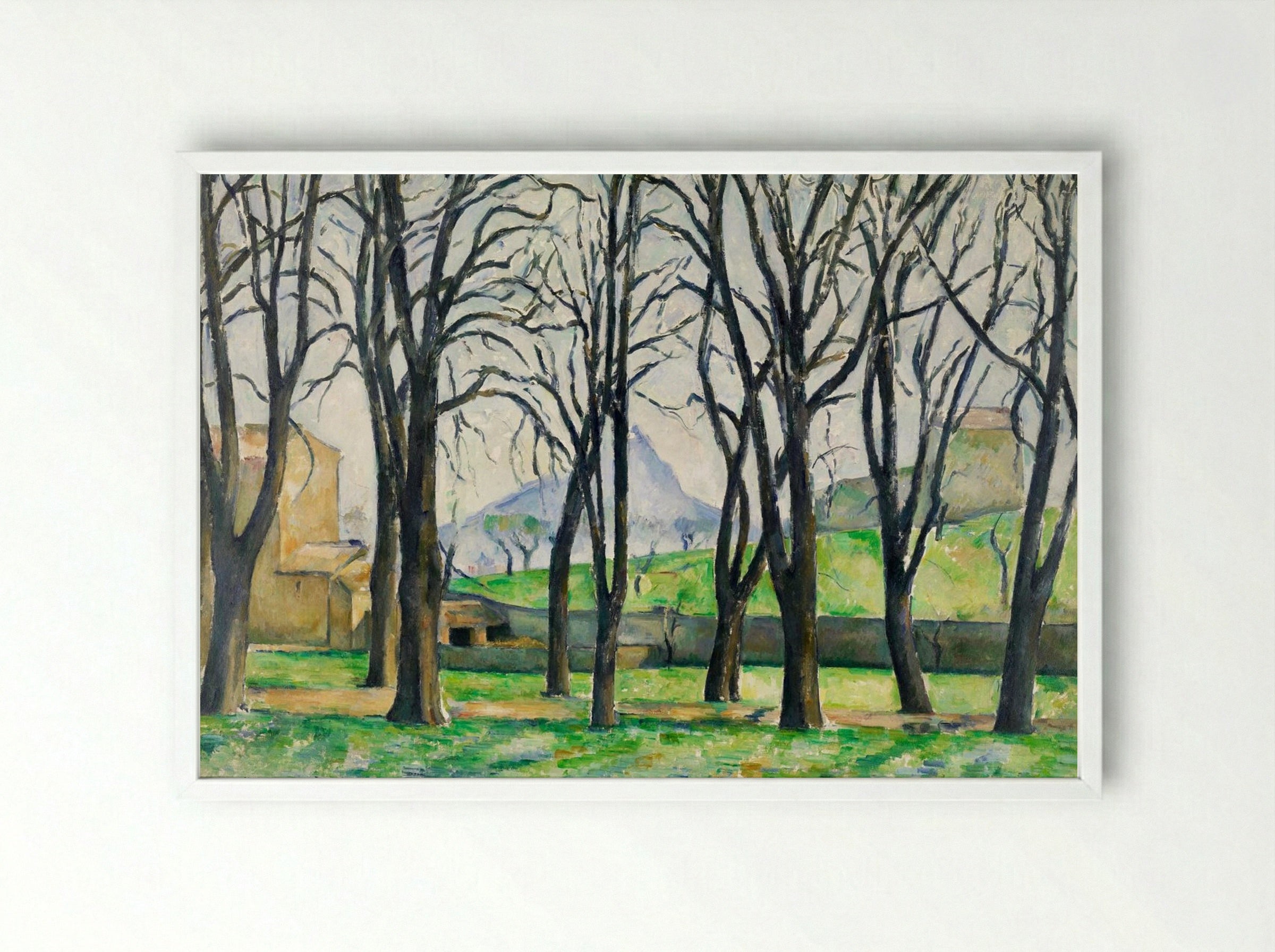 Chestnut Trees at Jas de Bouffan - Paul Cézanne - Framed Print White