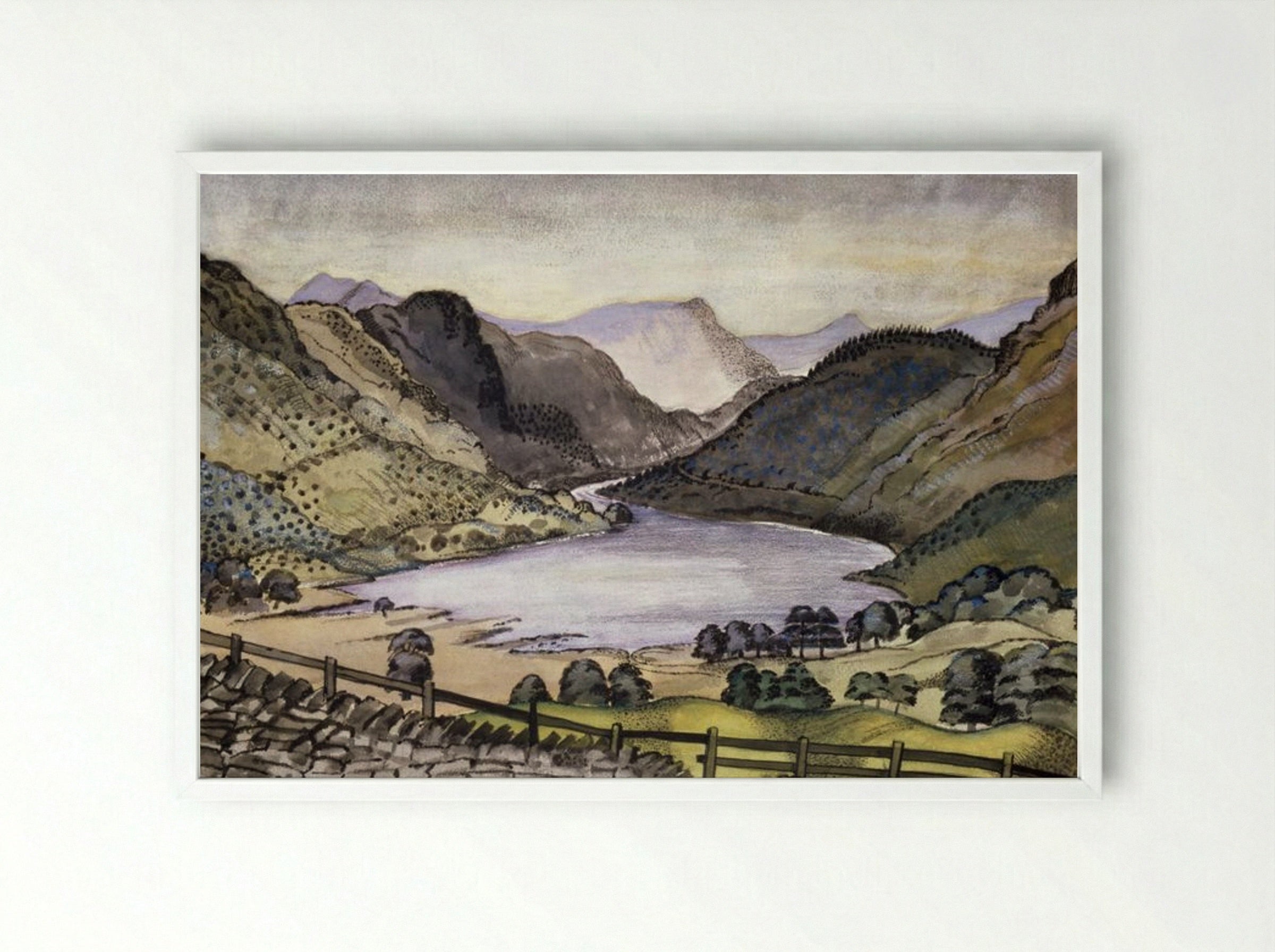 Thirlmere - Paul Nash - Framed Print White