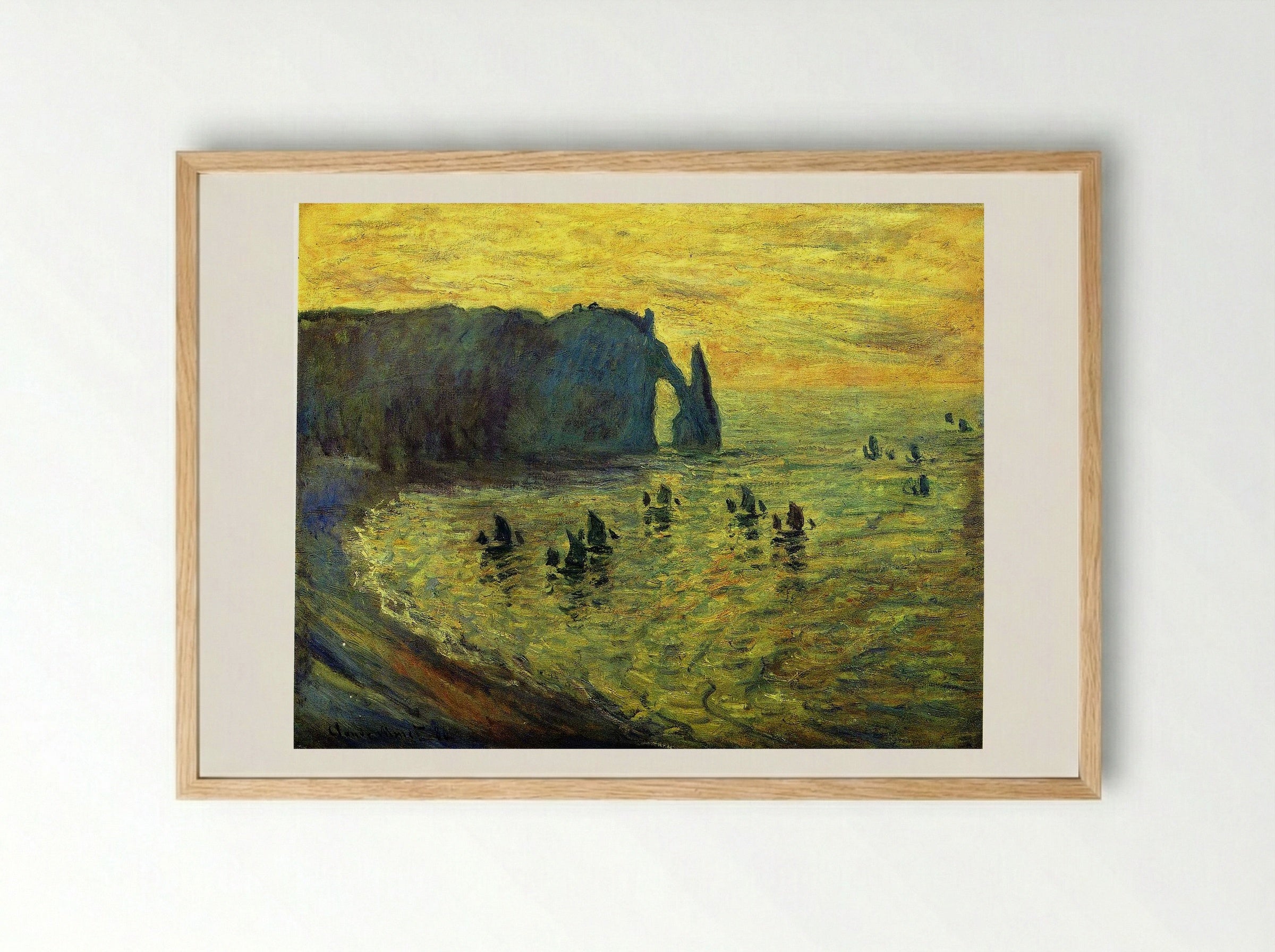 The Cliffs at Étretat - Claude Monet - Framed Print Wood