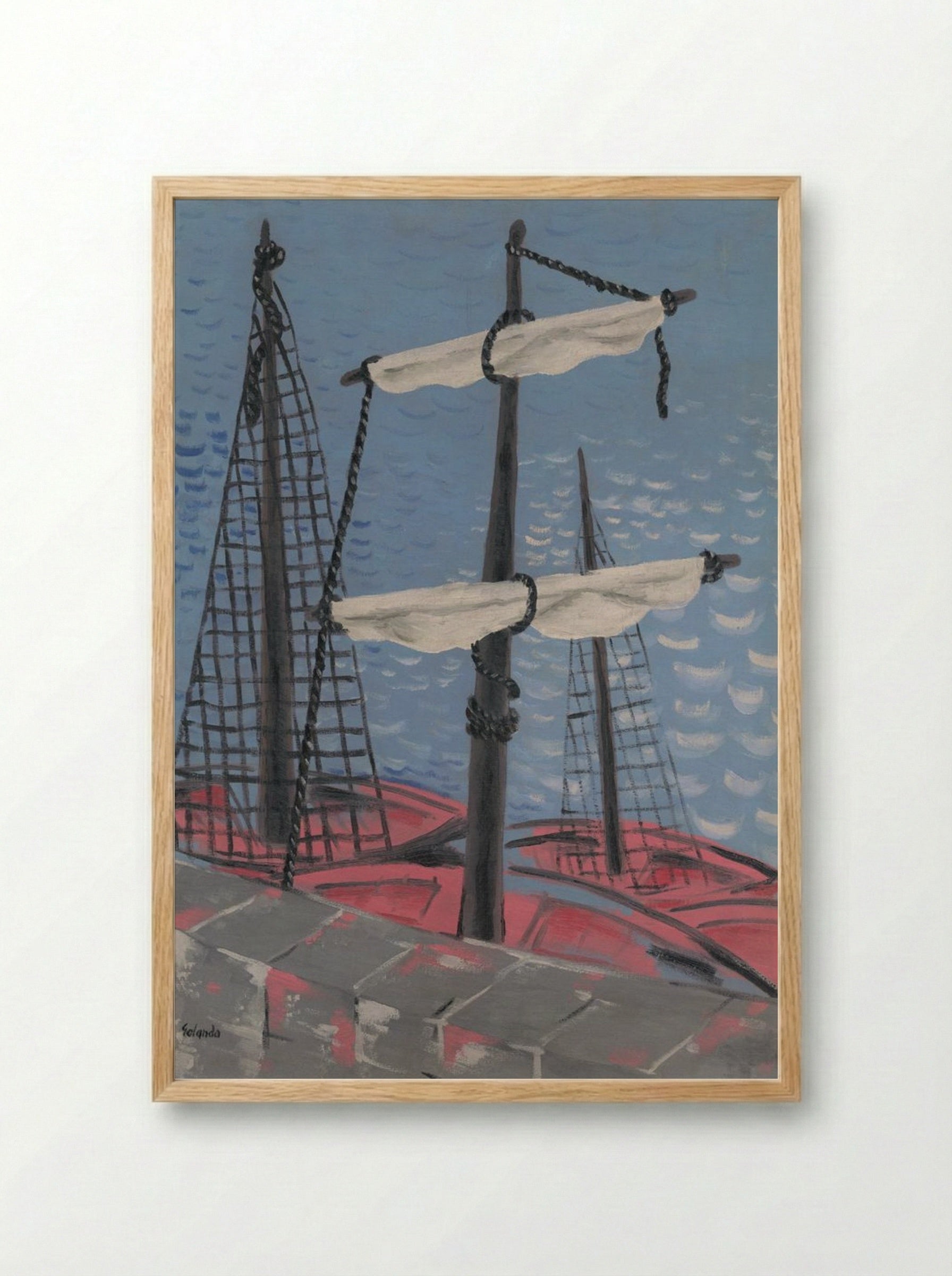 Fishing Boats - Mikuláš Galanda - Framed Print Wood