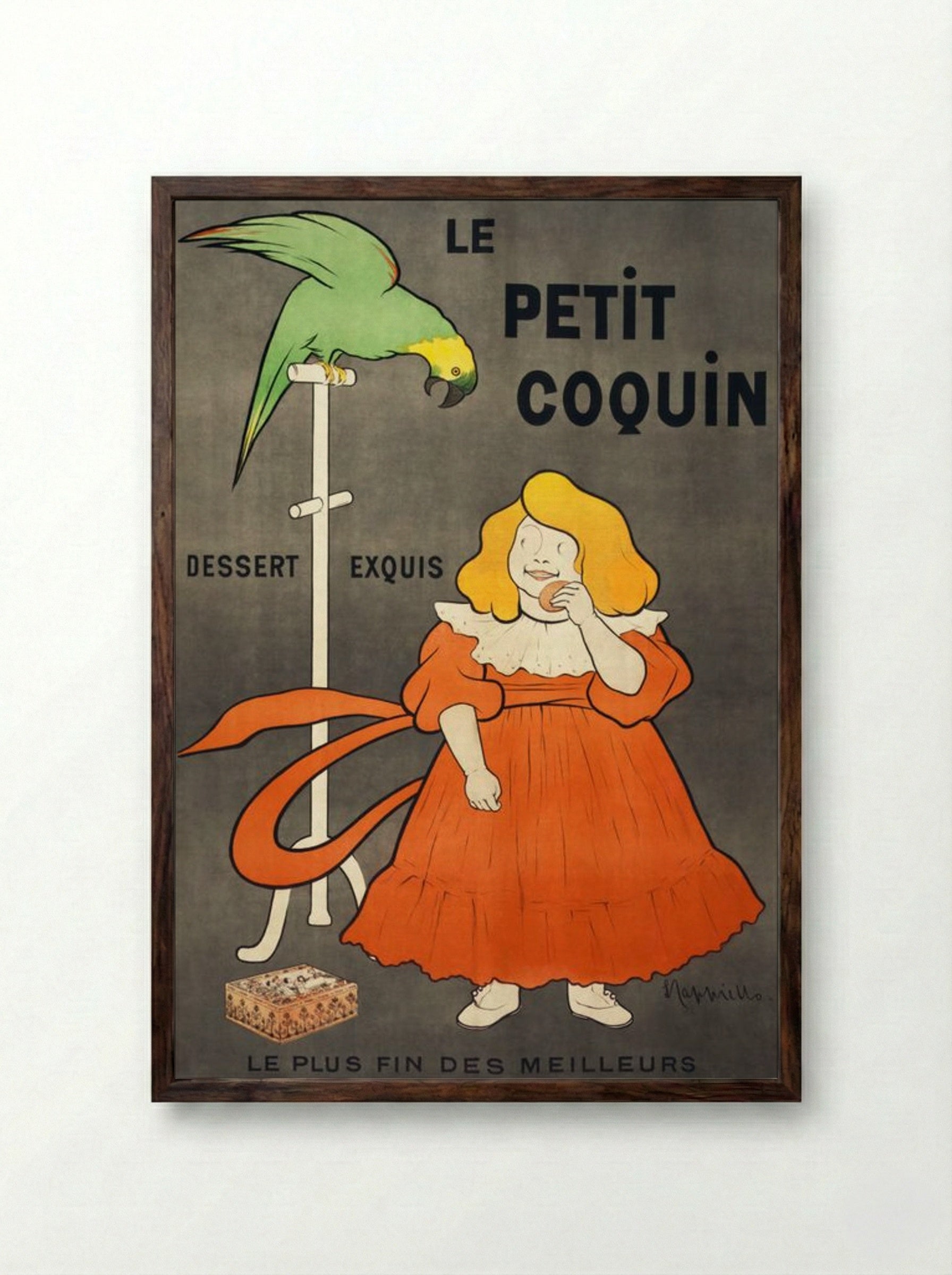 Le Petit Coquin (Dessert Exquis) - Leonetto Cappiello - Framed Print Dark Wood
