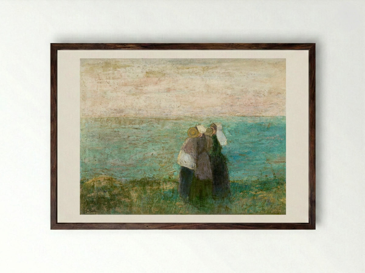 Women by the Sea - Jan Toorop - Framed Print Dark Wood