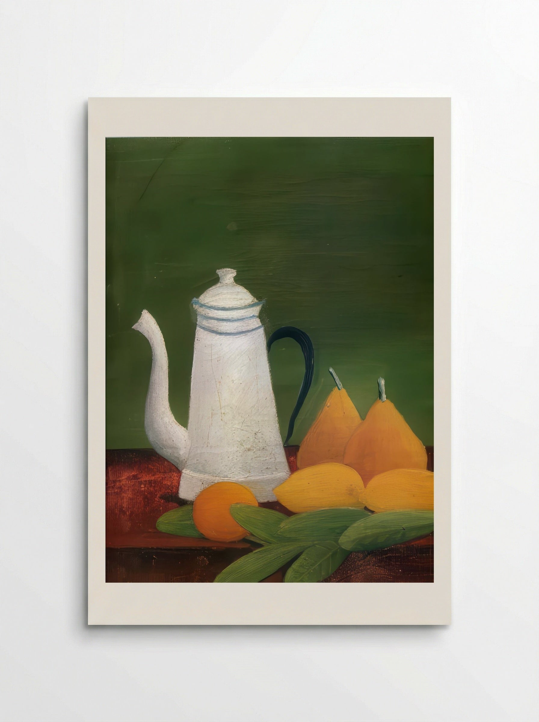 Still Life with Teapot and Fruit by Henri Rousseau – Naïve Art Kitchen Wall Print - Poster