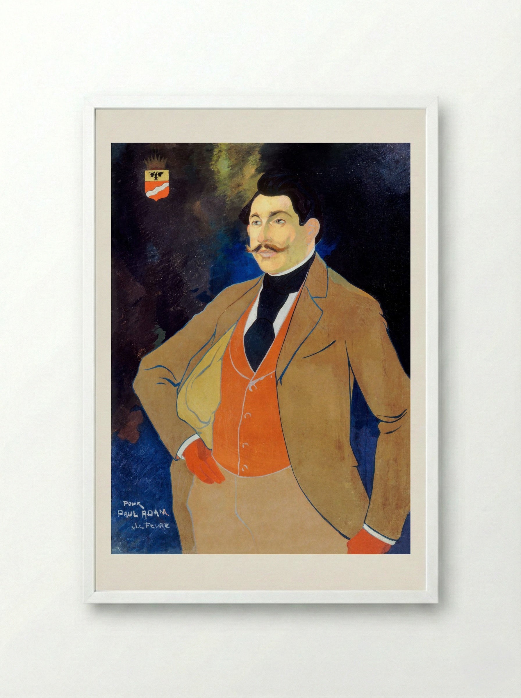 Portrait of Paul Adam - Georges de Feure - Framed Print White
