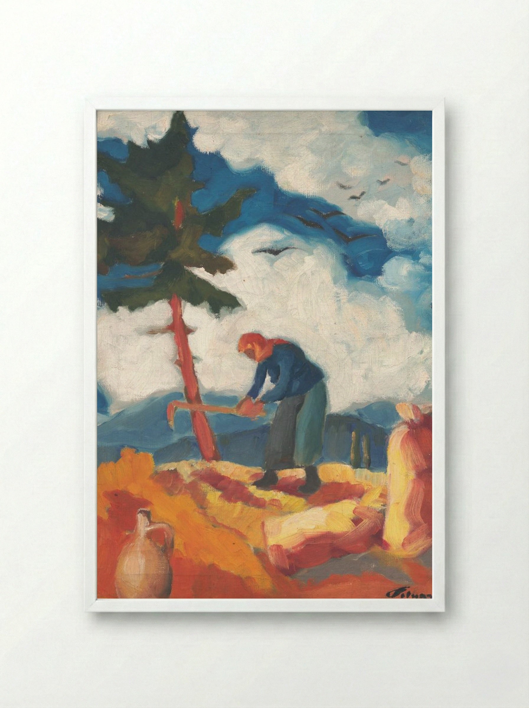 Potato Digger - Zolo Palugyay - Framed Print White