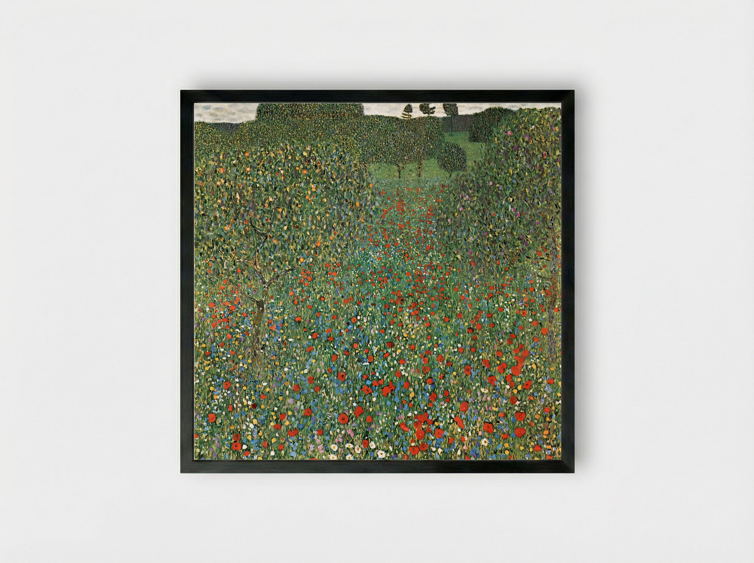 Poppy Field - Gustav Klimt - Framed Print Black