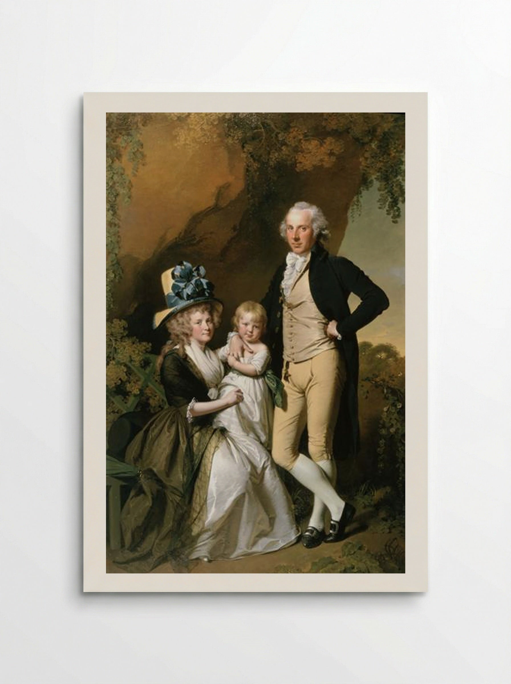 Portrait of Richard Arkwright Junior with his Wife Mary and Daughter Anne - Joseph Wright - Poster