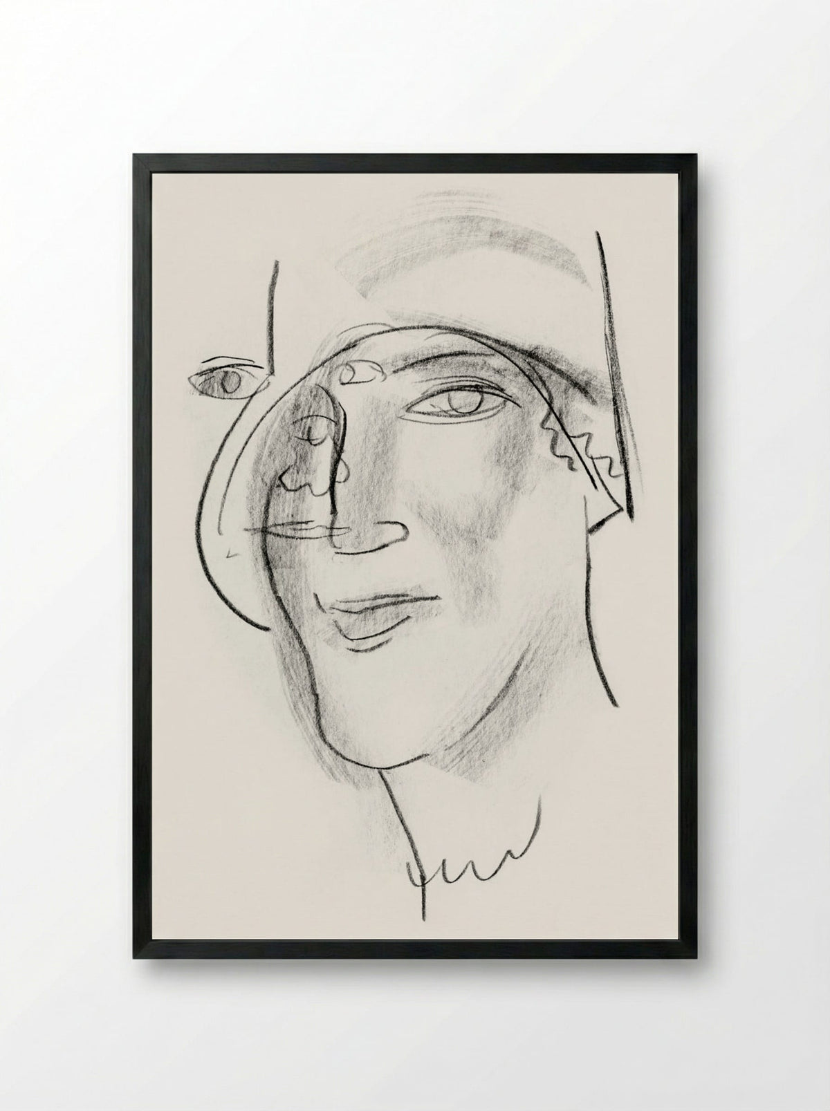 Woman's Head and Face - Leo Gestel - Framed Print Black
