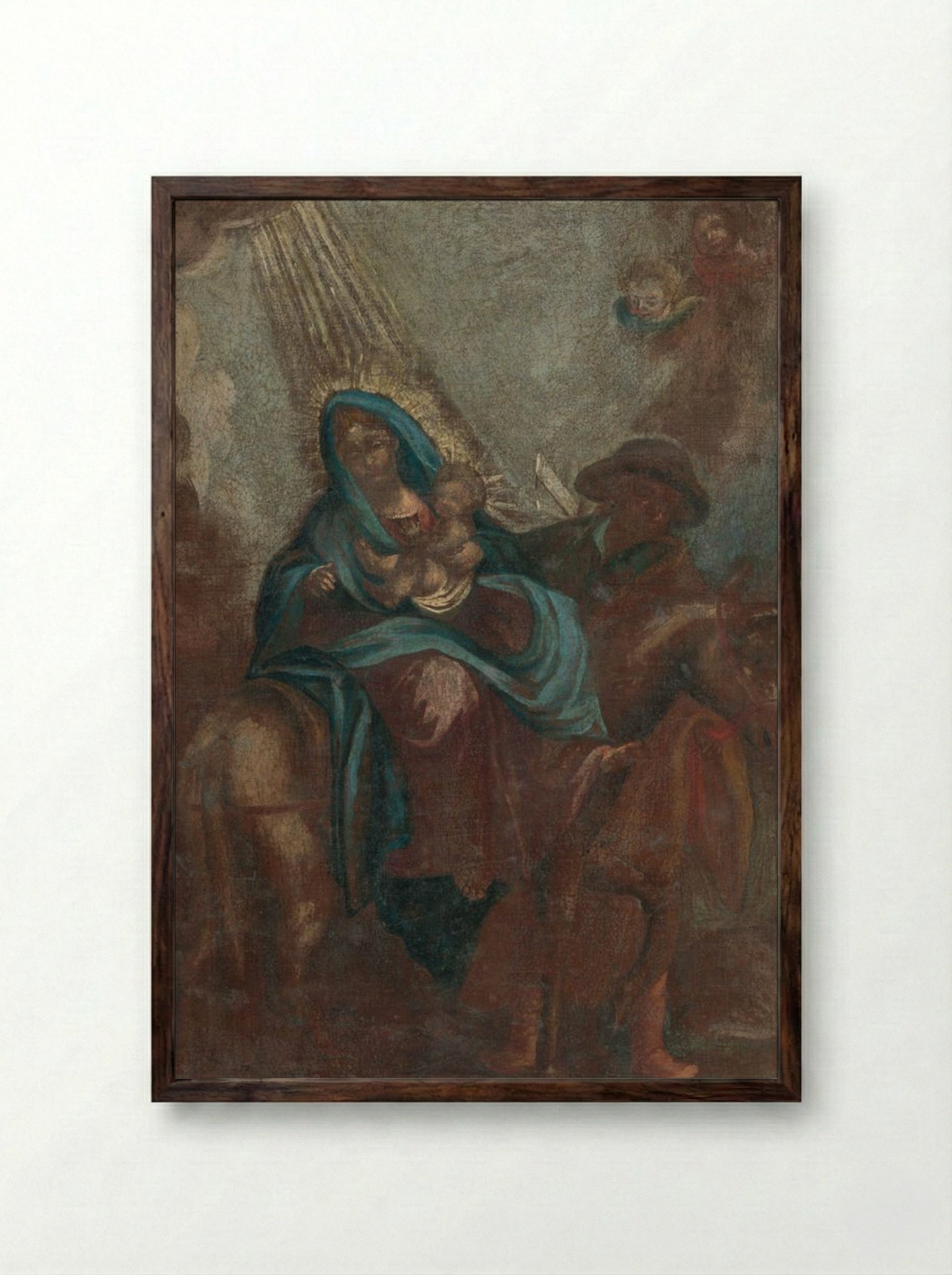 The Flight into Egypt - Fine Art Print - Framed Print Dark Wood